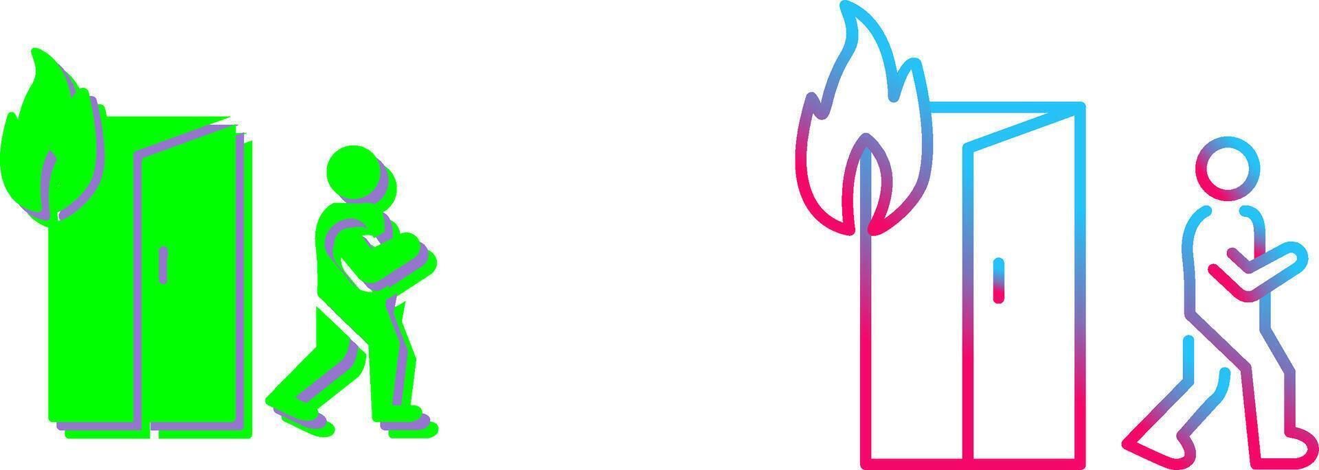 Unique Running from Fire Icon Design vector