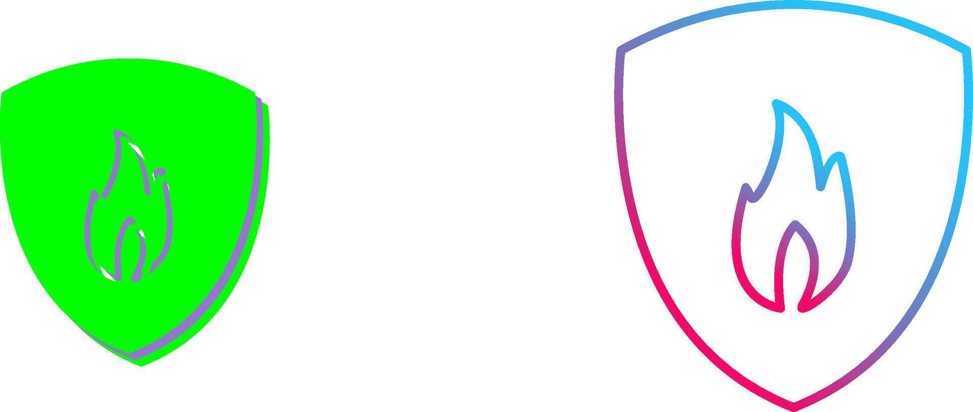Unique Fire Shield Icon Design vector