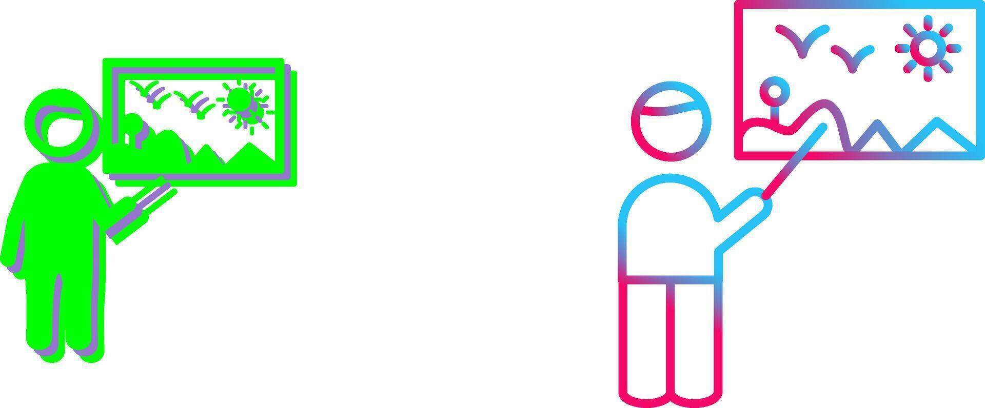 Art Museum Guide Icon Design vector