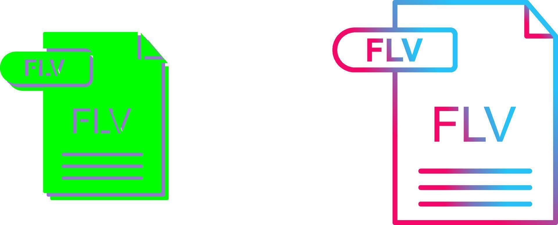 FLV Icon Design vector