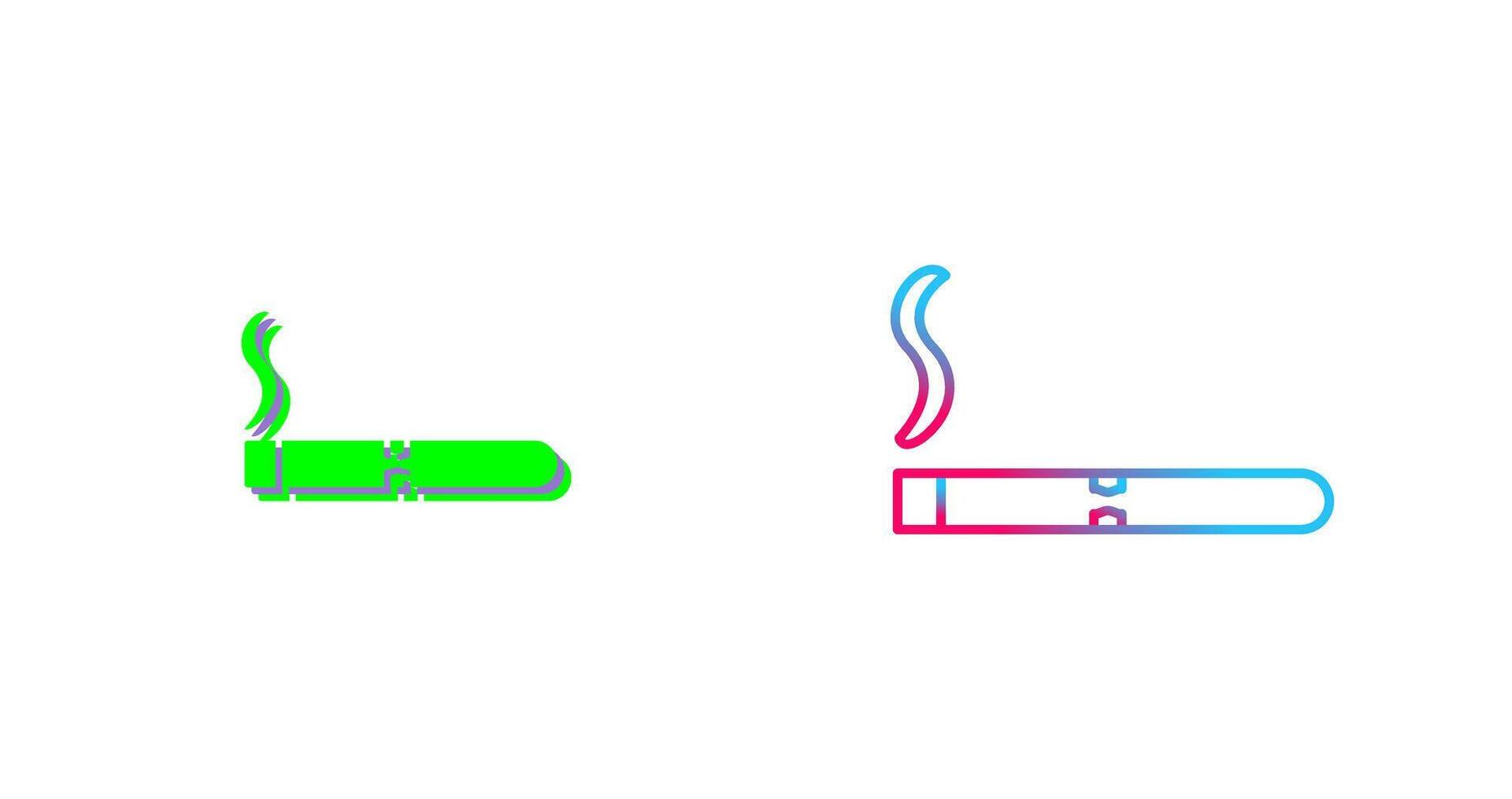 Unique Lit Cigar Icon Design vector