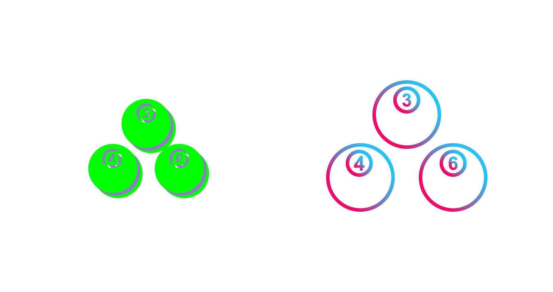 Unique Snooker Balls Icon Design vector