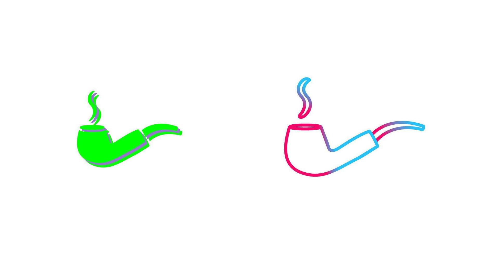 Unique Lit Smoking Pipe Icon Design vector