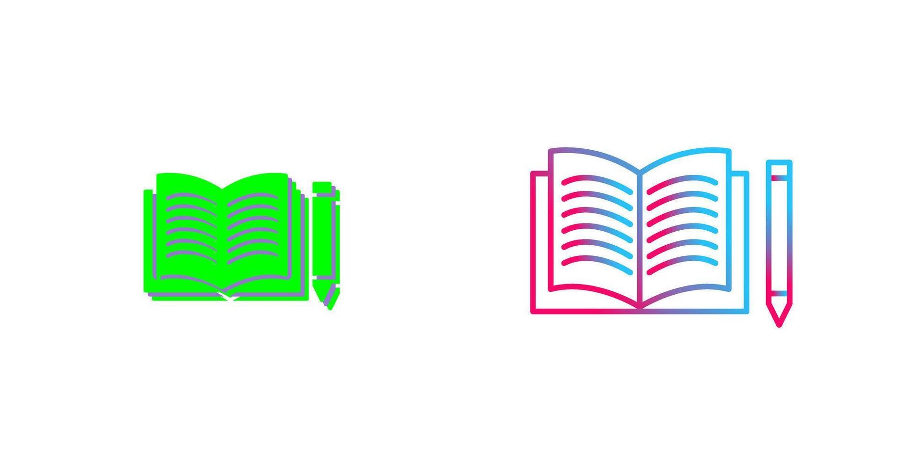 Unique Pencil and Book Icon Design vector