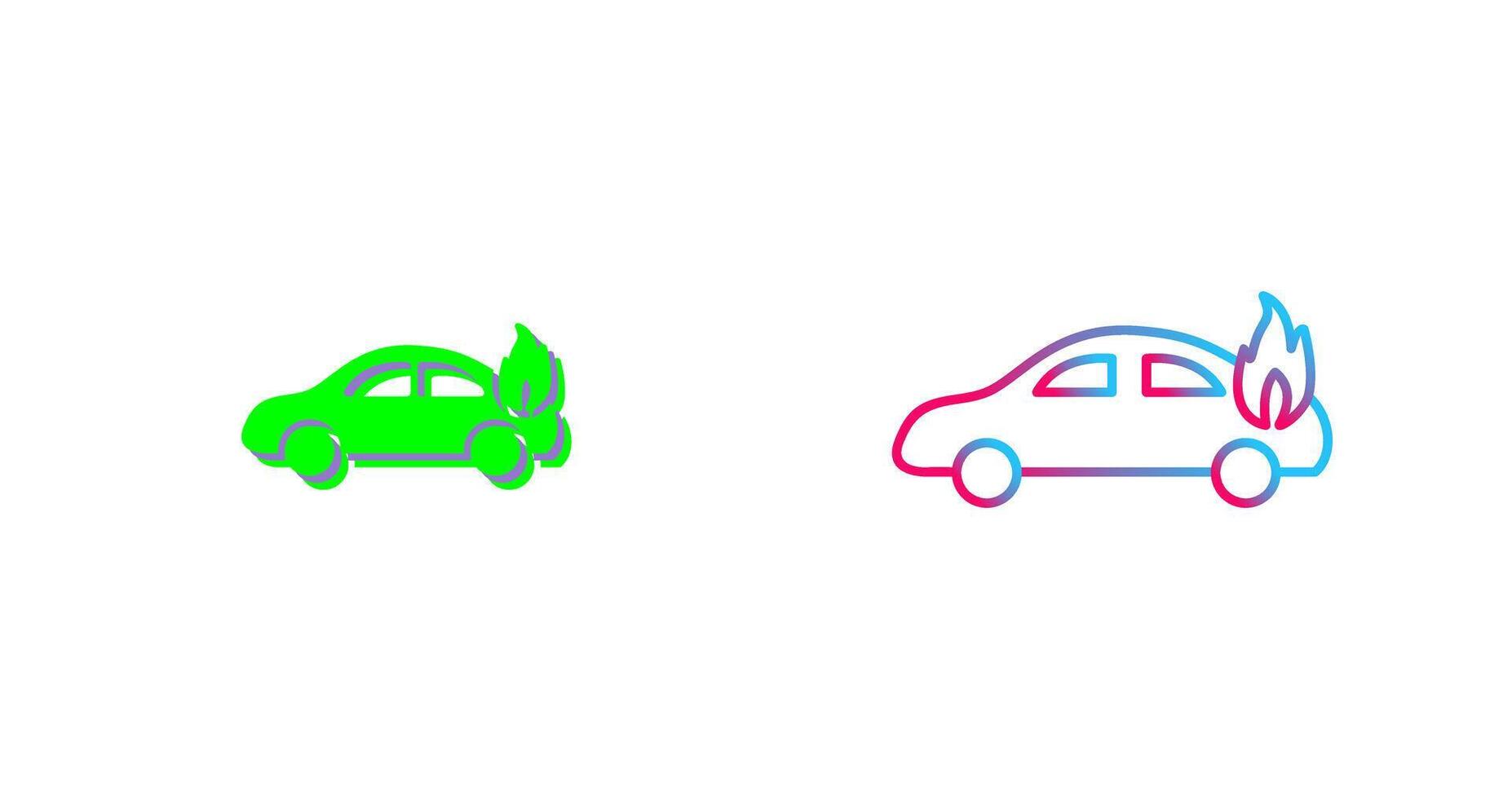 Unique Car on Fire Icon Design vector