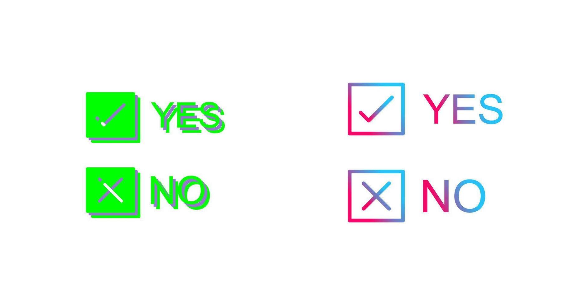Yes No Option Icon Design vector