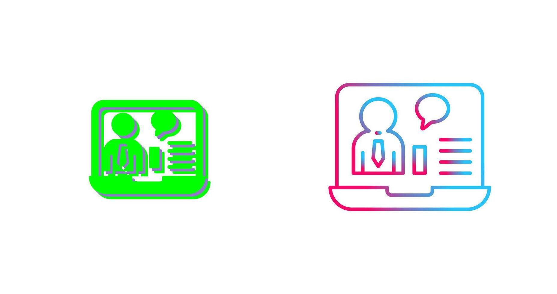 Online Job Interview Icon Design vector