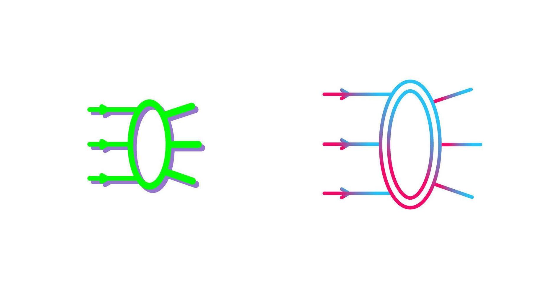 Refraction Icon Design vector