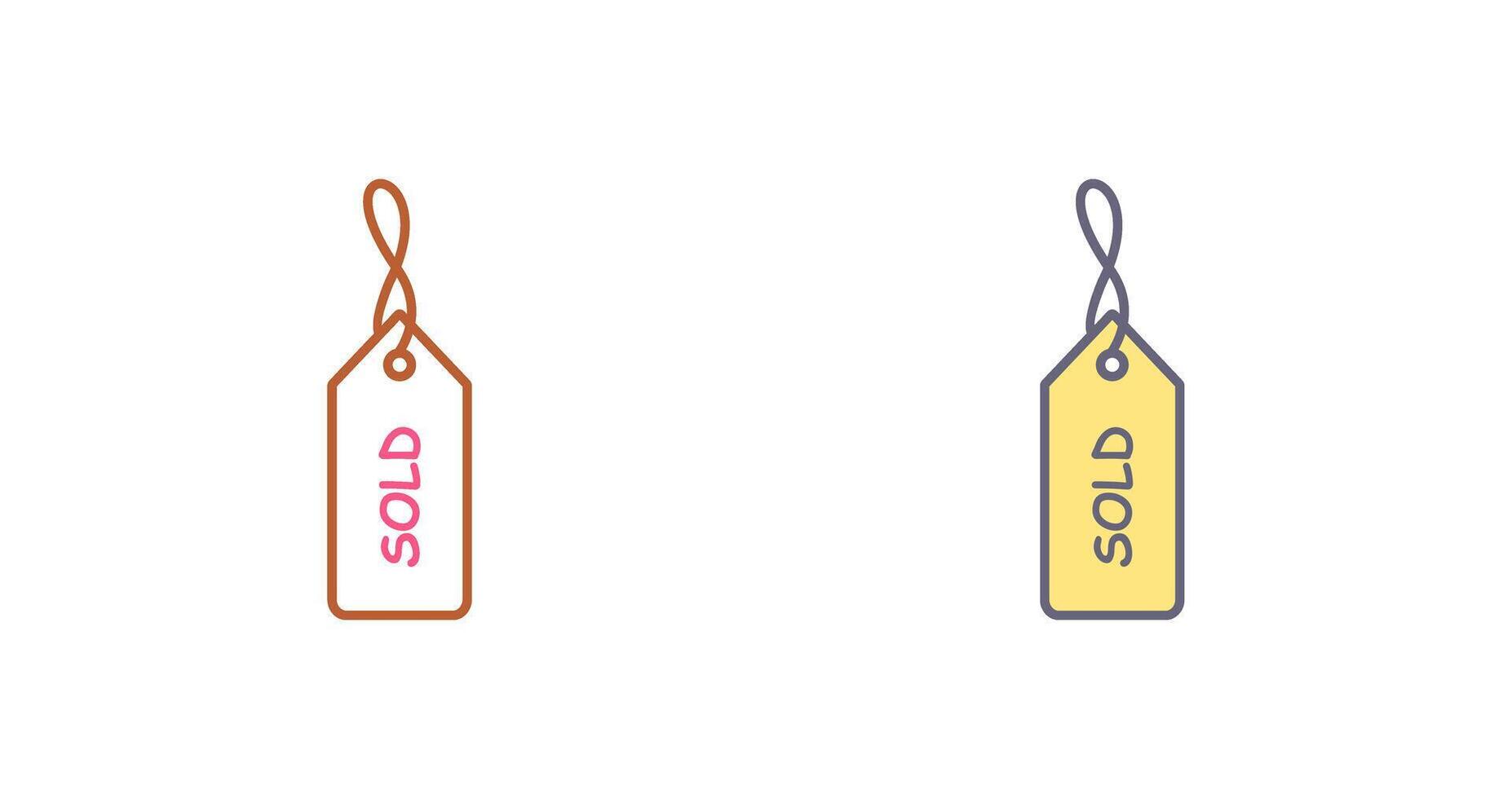 Unique Sold Tag Icon Design vector