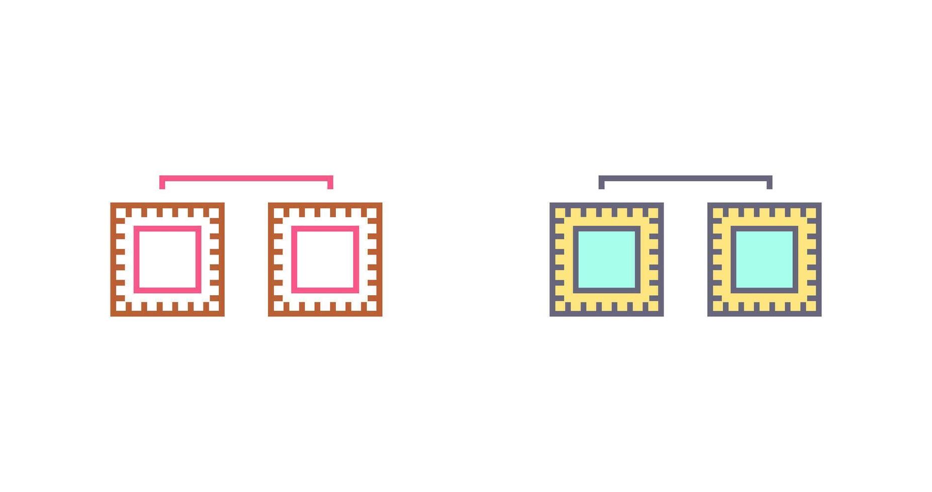 Unique Processors Connected Icon Design vector