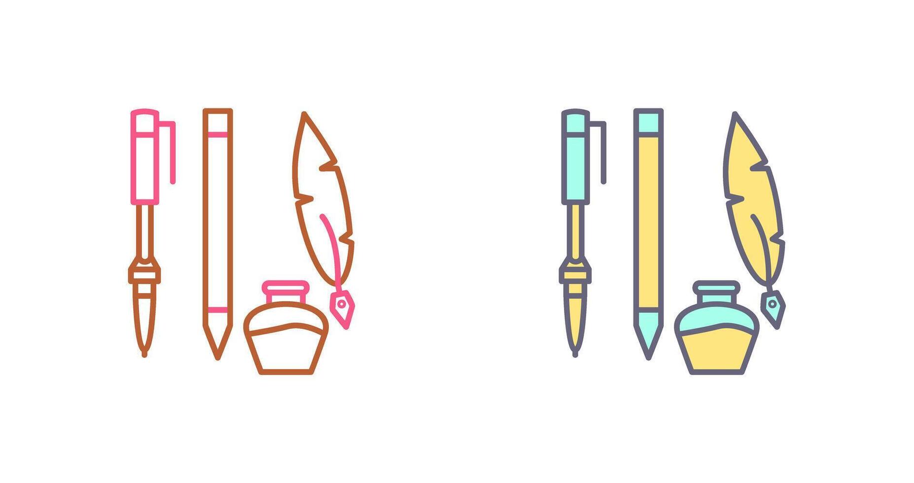 Unique Writing Equipment Icon Design vector
