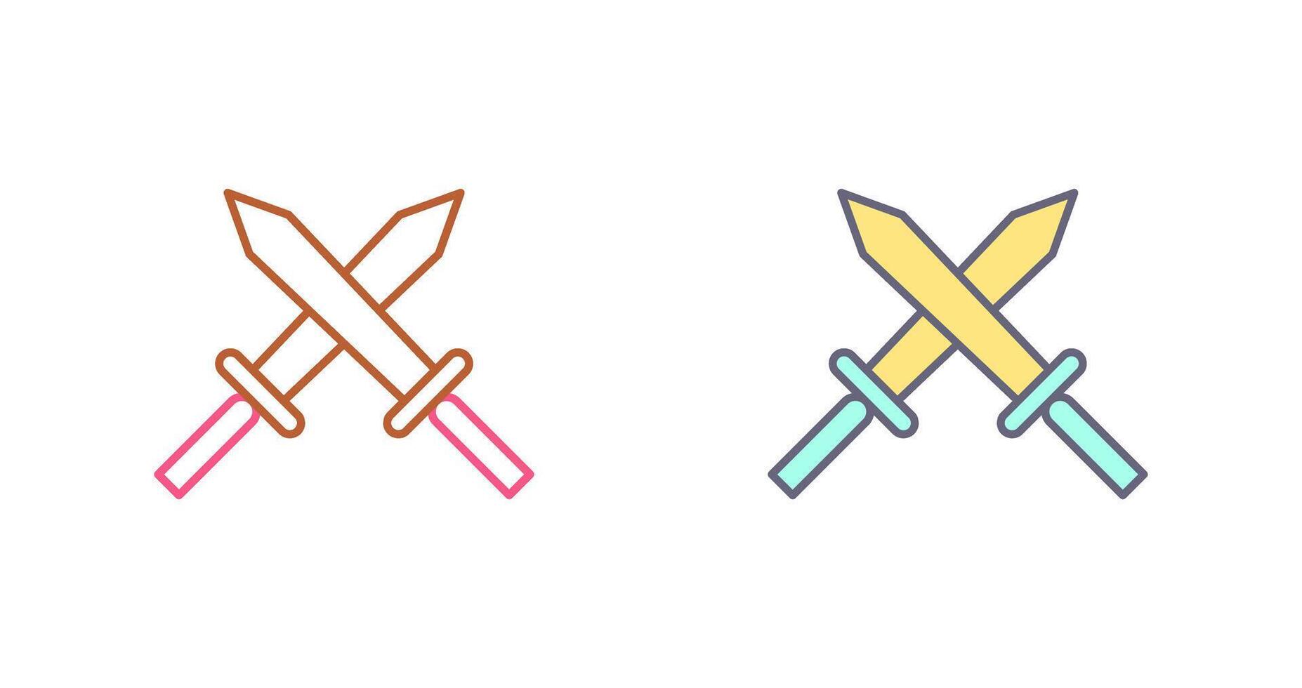 Unique Two Swords Icon Design vector