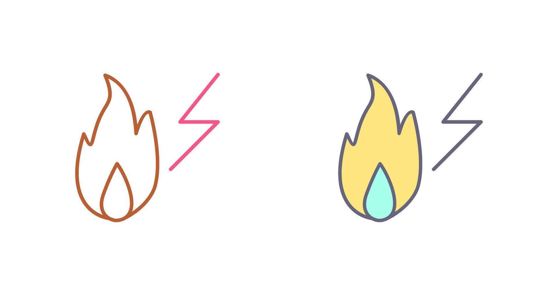 Unique Electricity Fire Icon Design vector