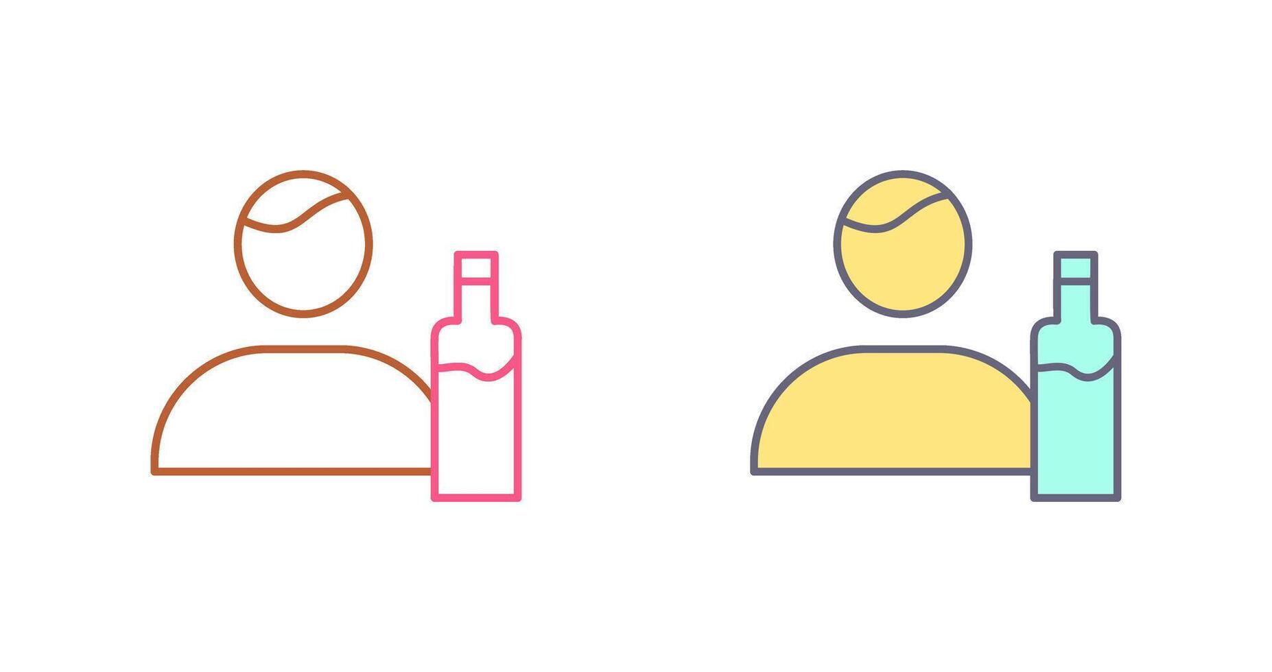 Unique Man And Drink Icon Design vector
