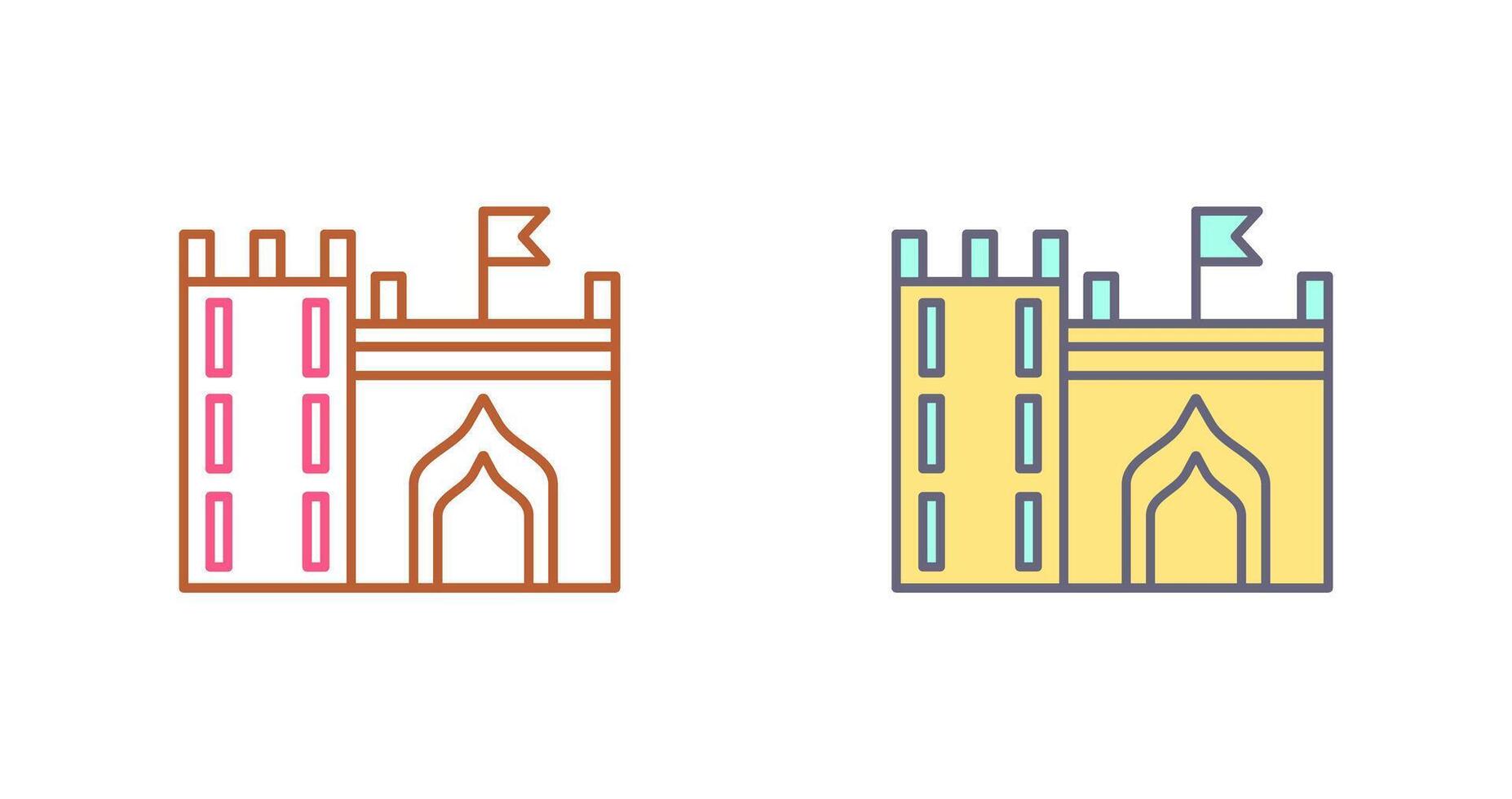 Castle with Flag Icon Design vector