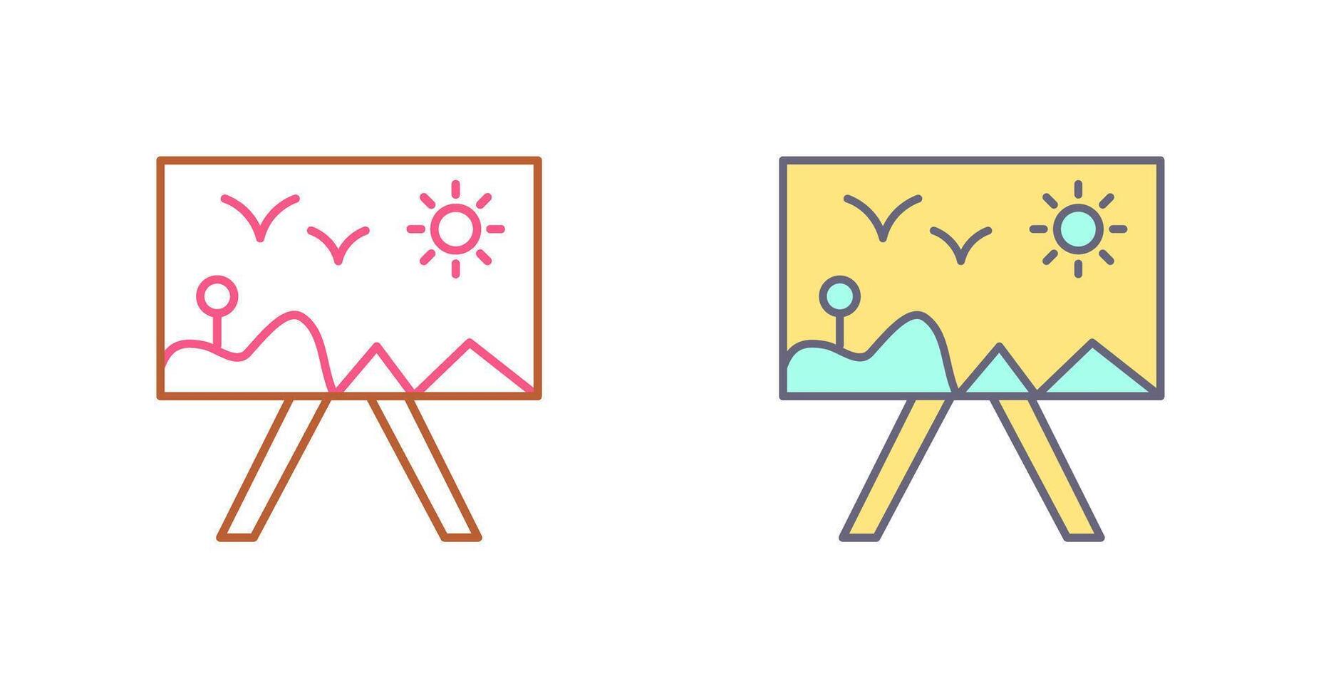 Painting of Canvass Icon Design vector