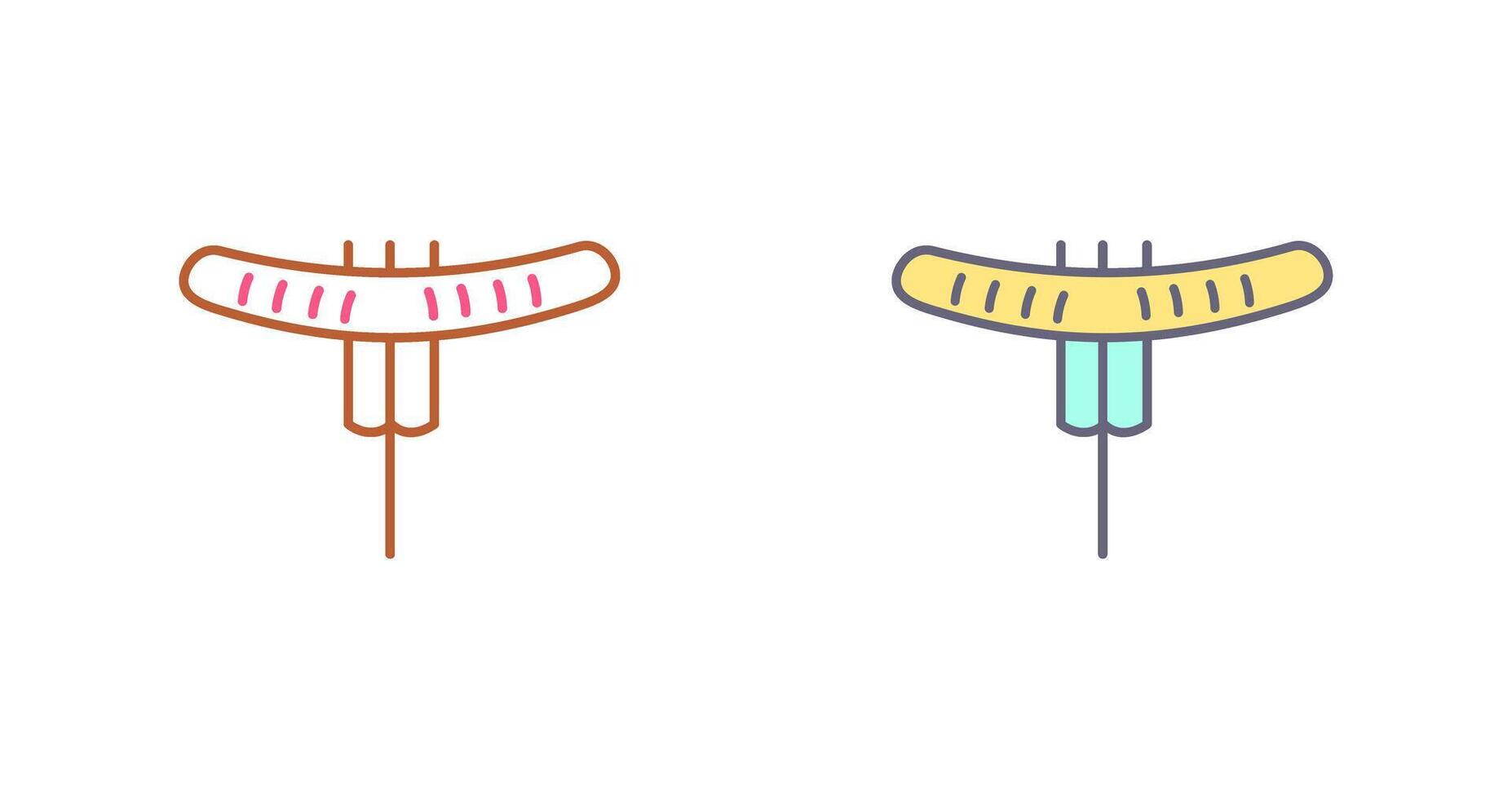 Sausage on Fork Icon Design vector