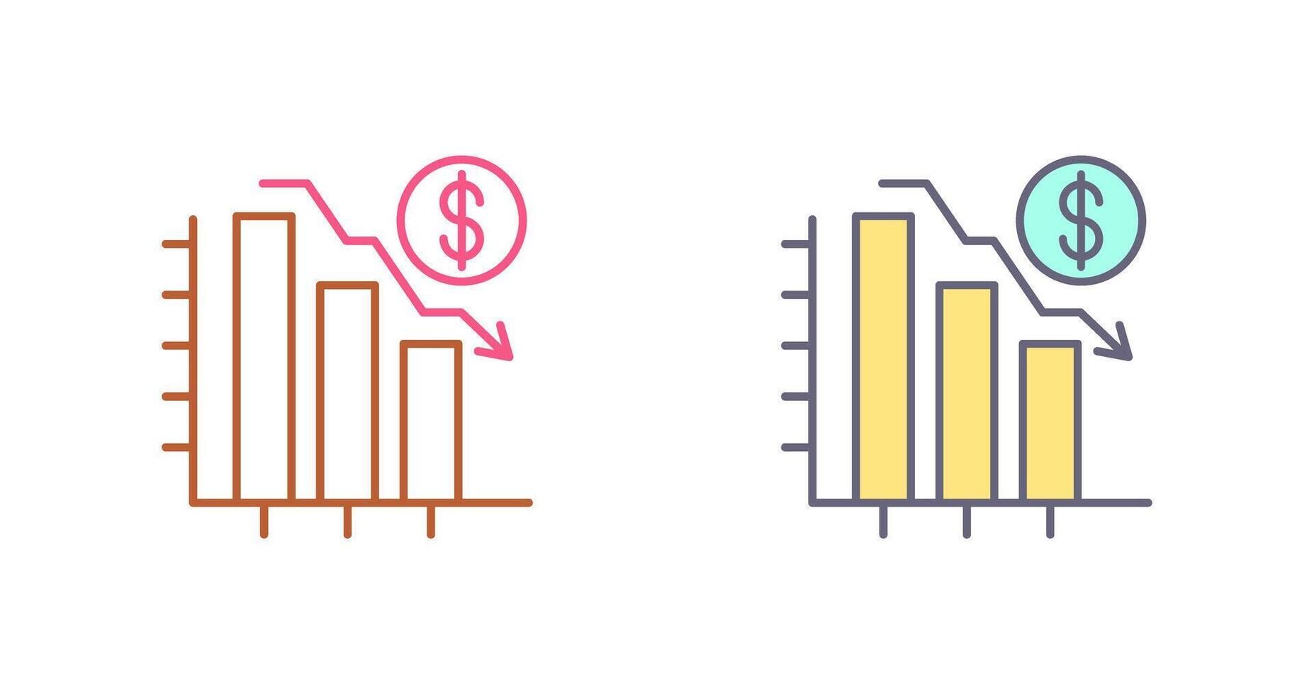 Chart Down Icon Design vector