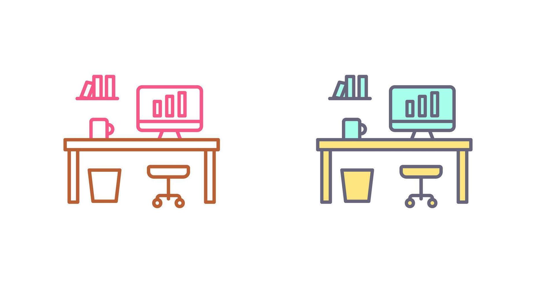 Office Desk Icon Design vector