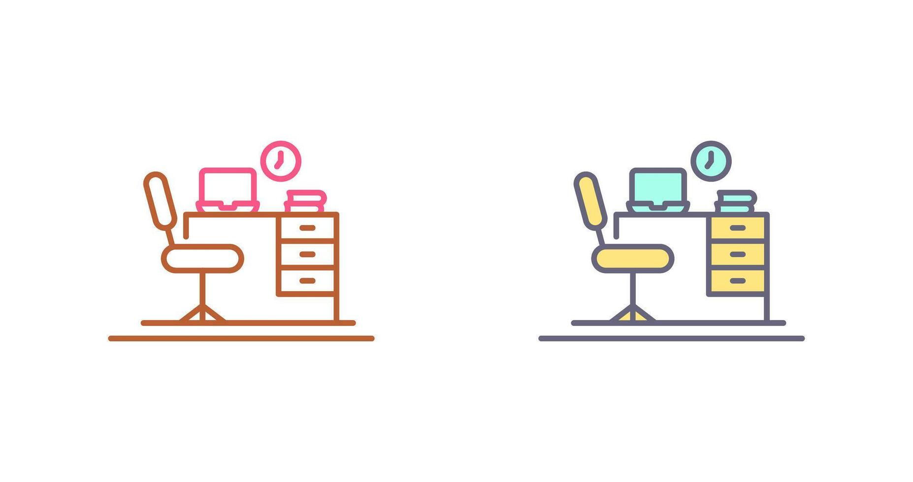 Office Desk Icon Design vector