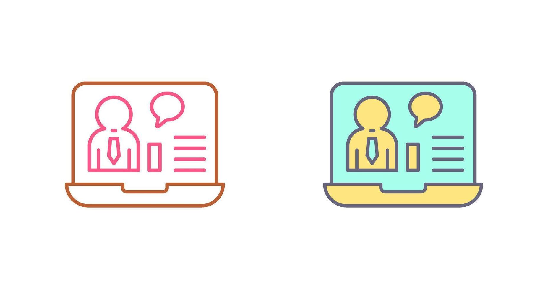 Online Job Interview Icon Design vector