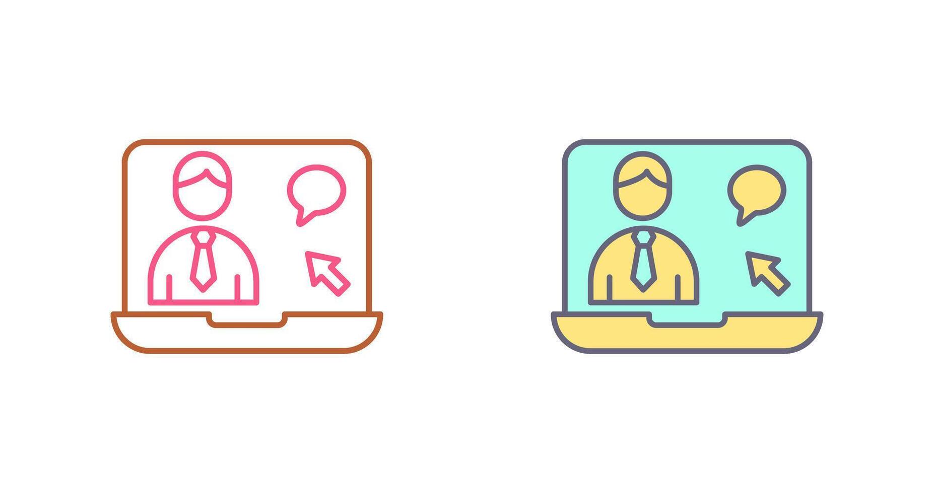 Online Interview Icon Design vector