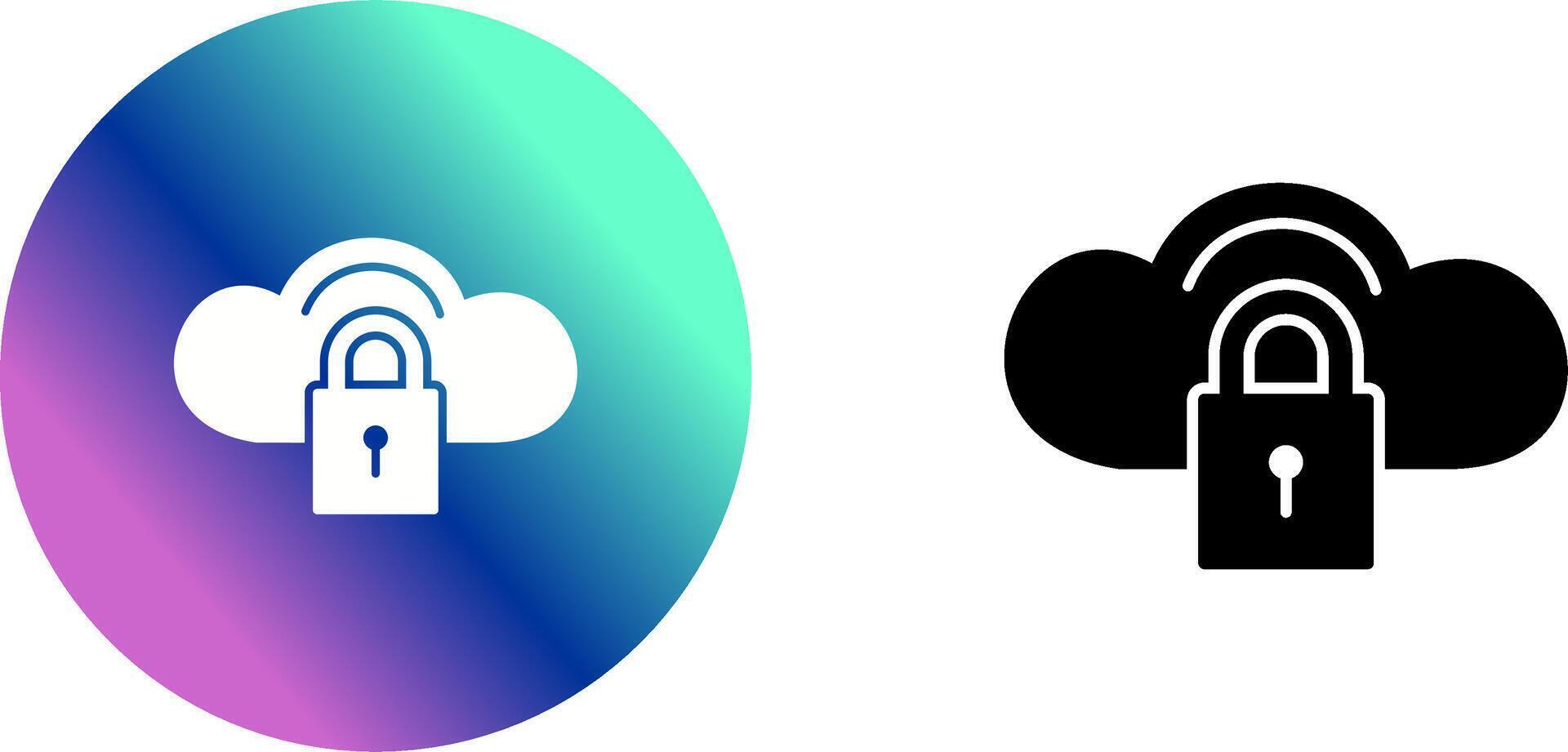 Secure Cloud Icon Design vector