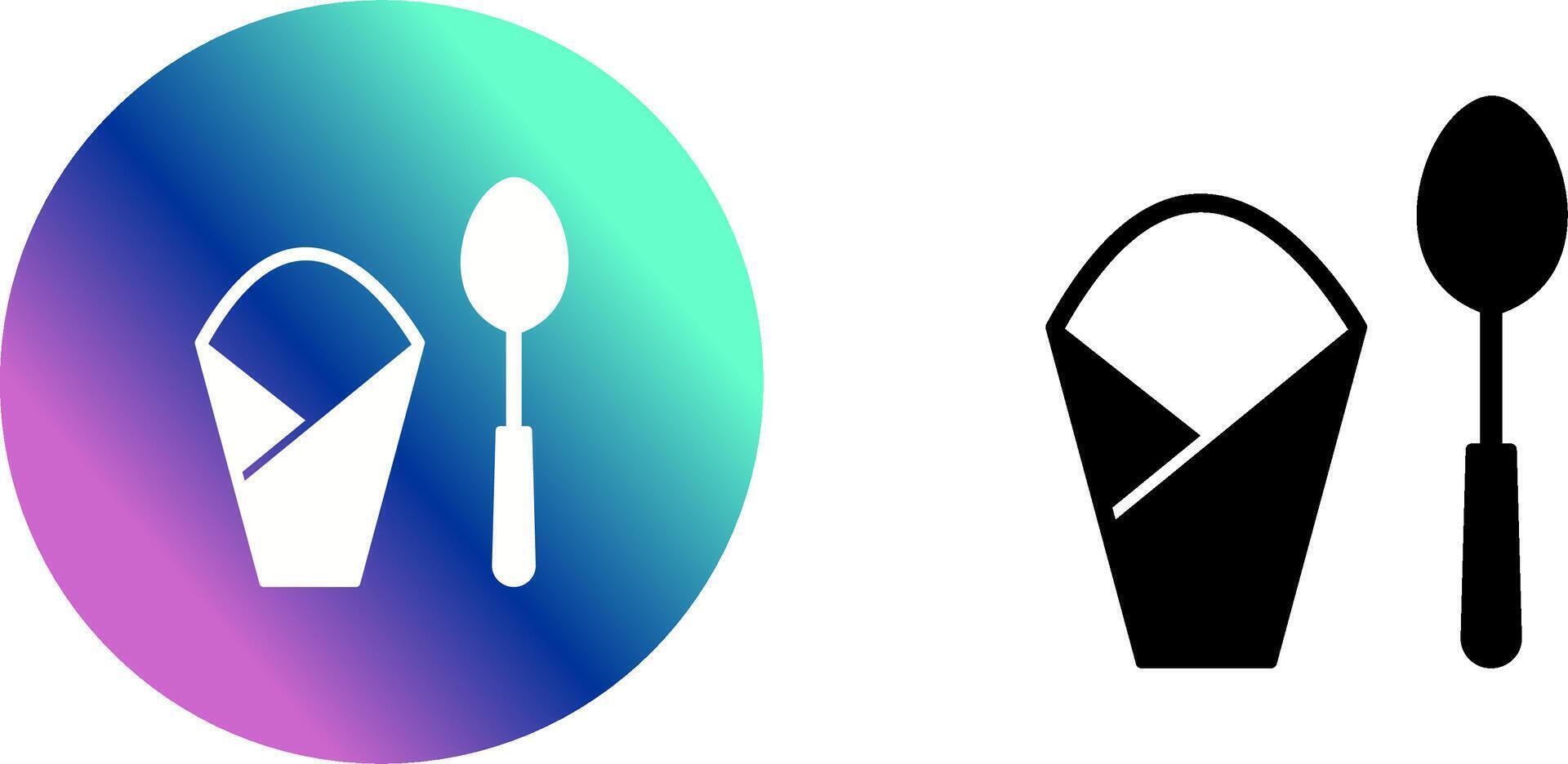 Spoon and Napkin Icon Design vector