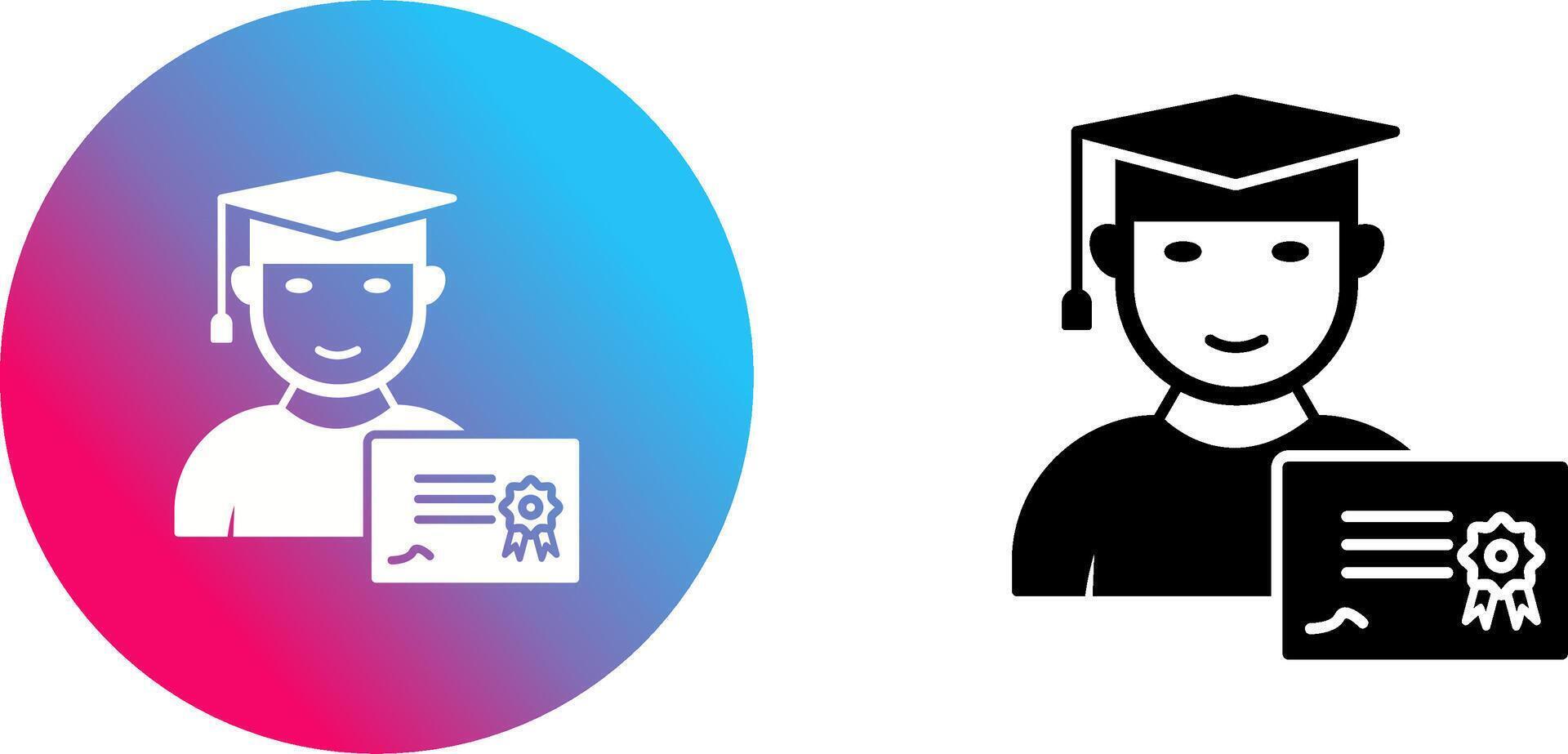 Unique Receiving Diploma Icon Design vector
