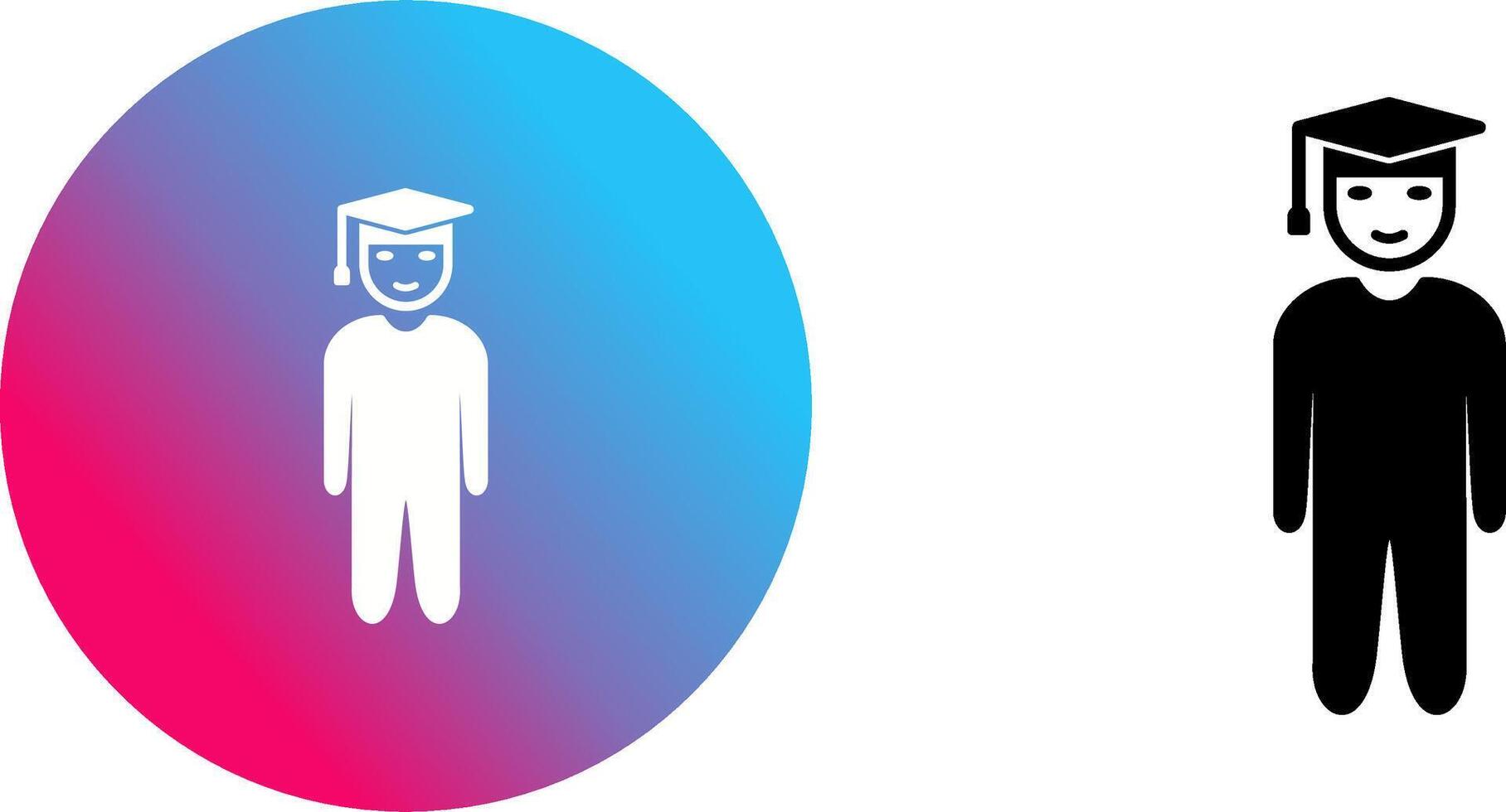 Unique Student Standing Icon Design vector