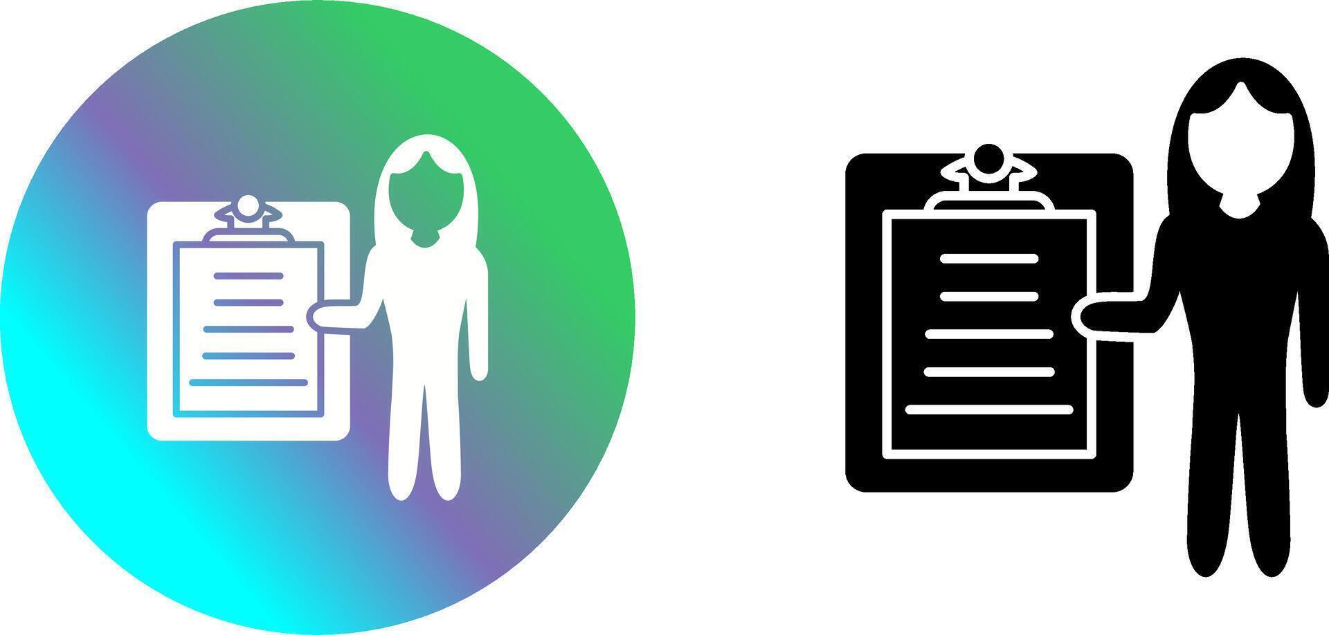 Unique Female Presenter Icon Design vector