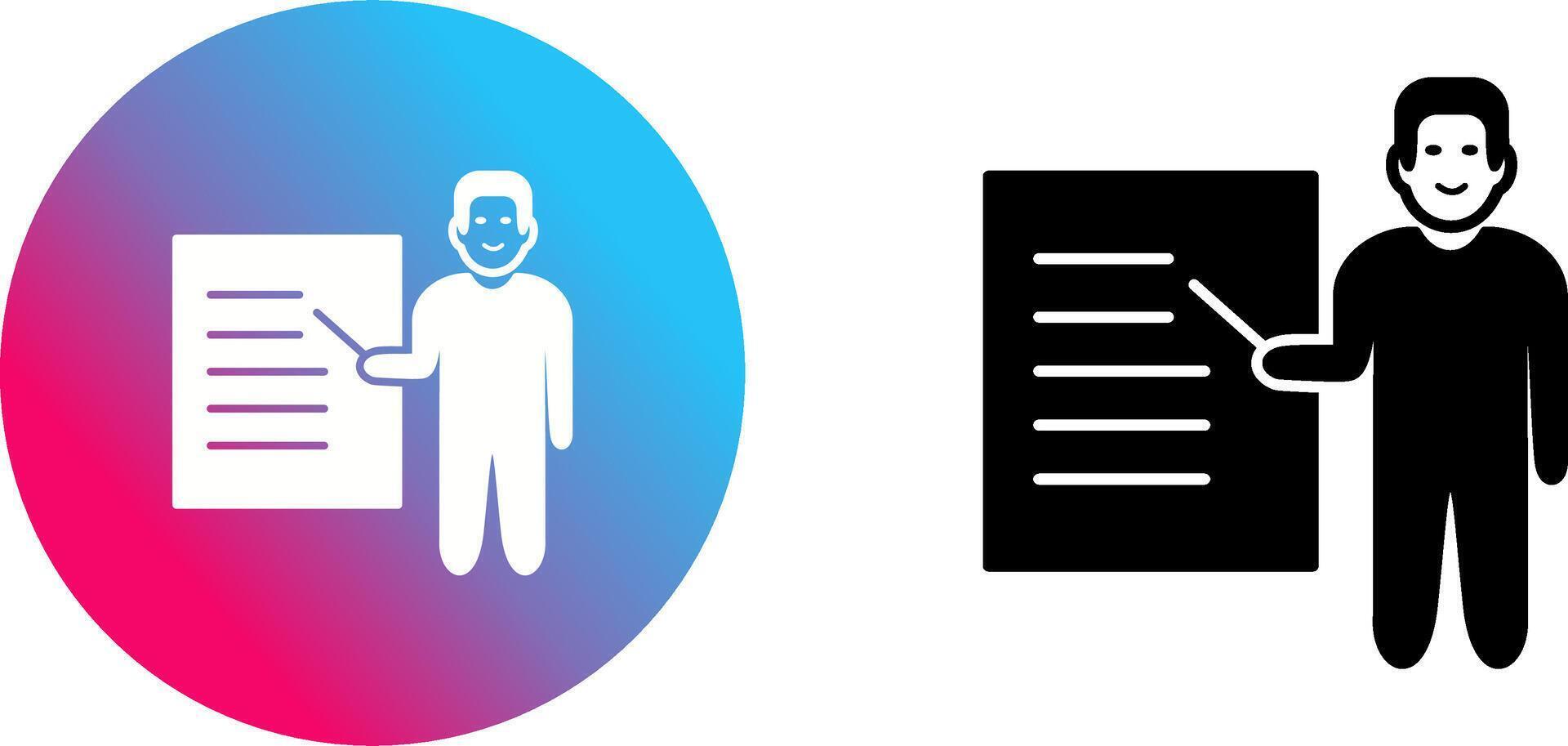 Unique Male Presenter Icon Design vector