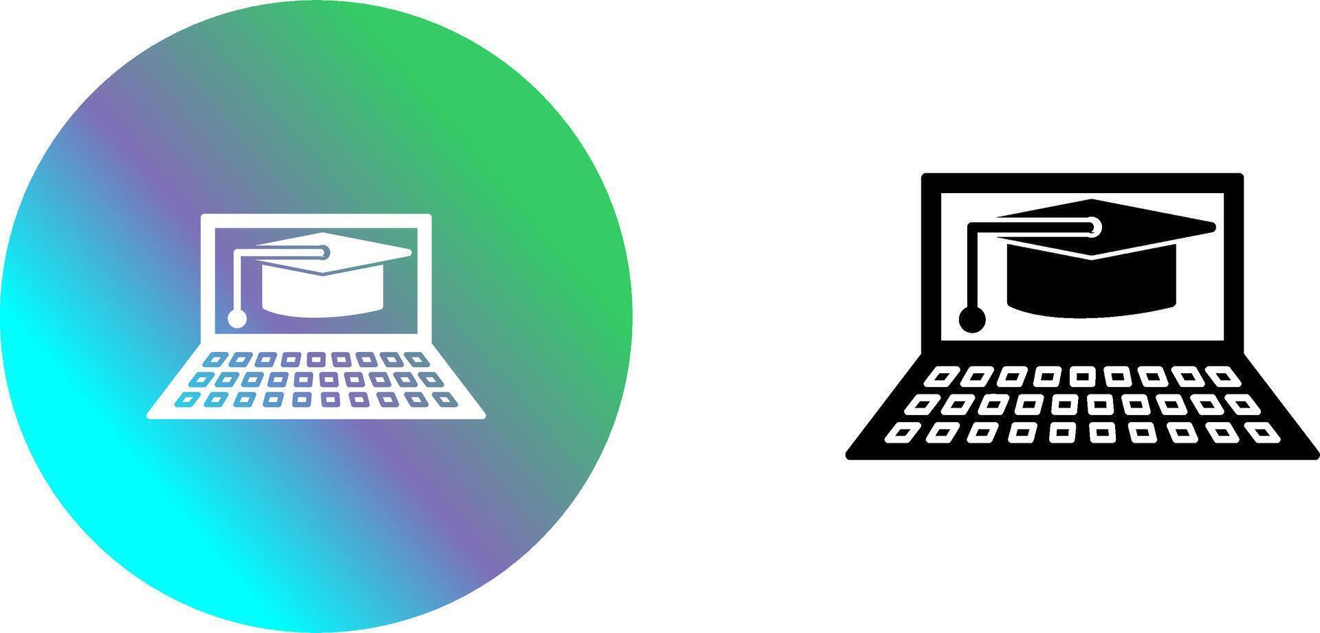 Unique Online Graduation Icon Design vector