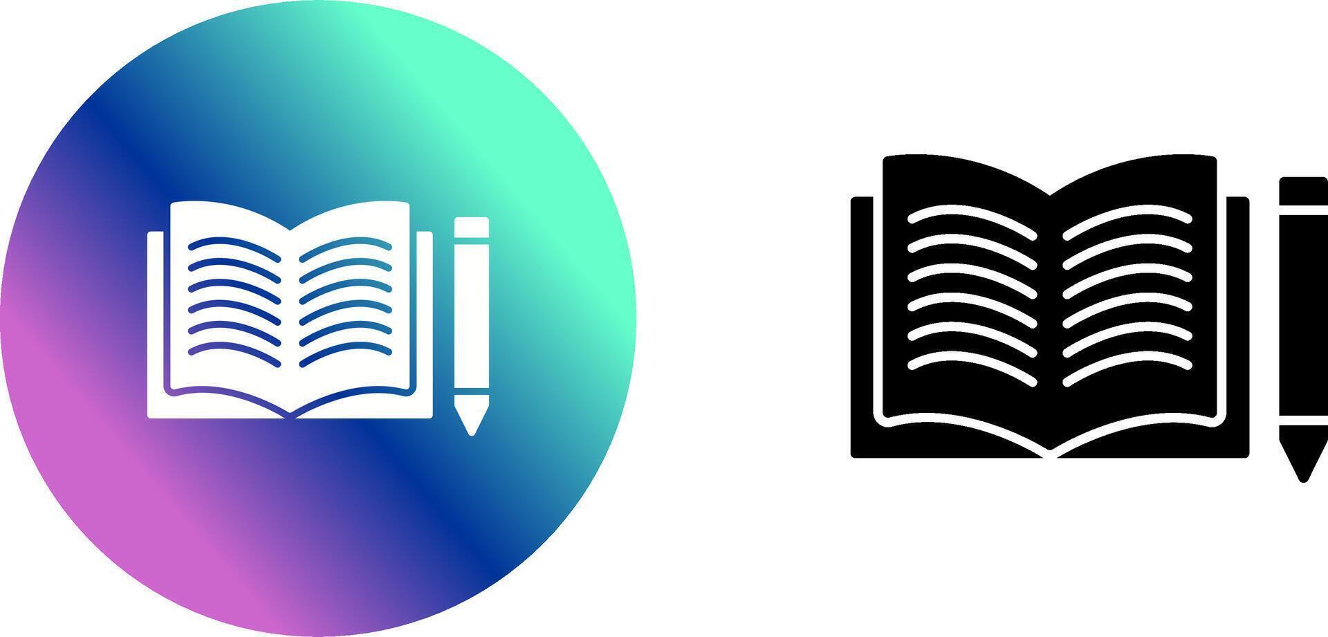 Unique Pencil and Book Icon Design vector