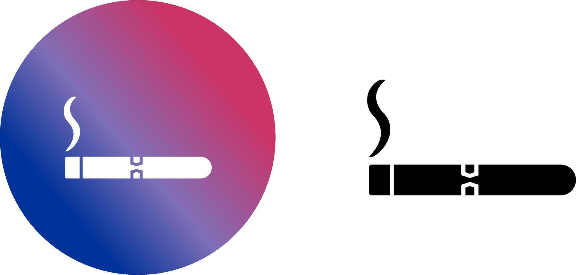 Unique Lit Cigar Icon Design vector