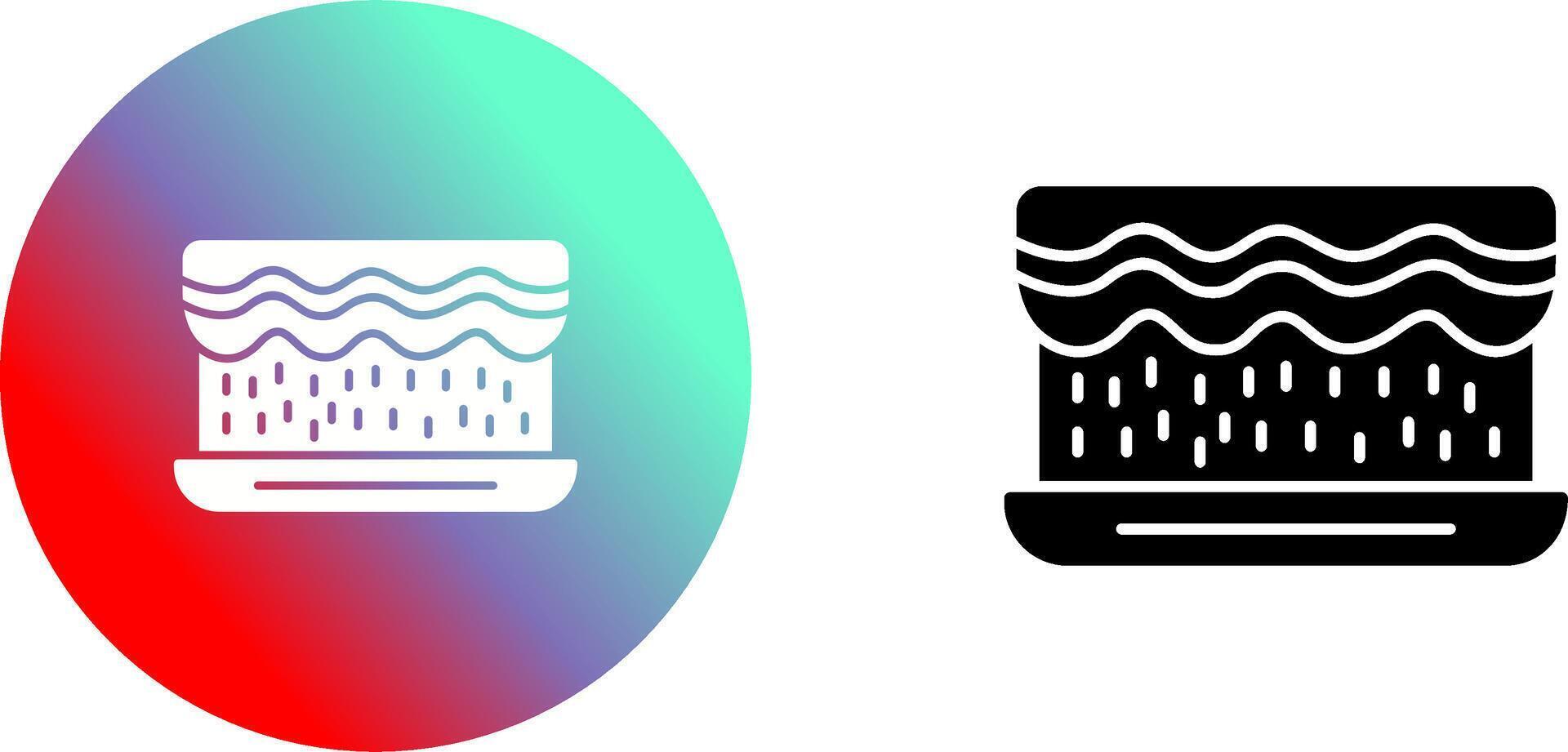 Unique Cream Cake Icon Design vector