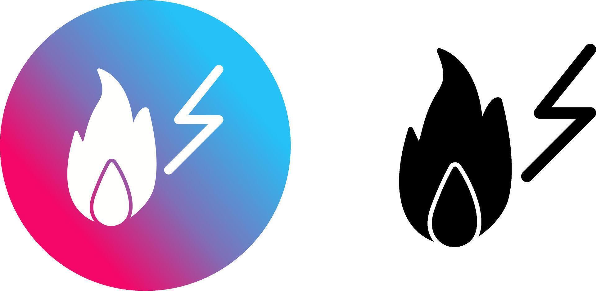 Unique Electricity Fire Icon Design vector