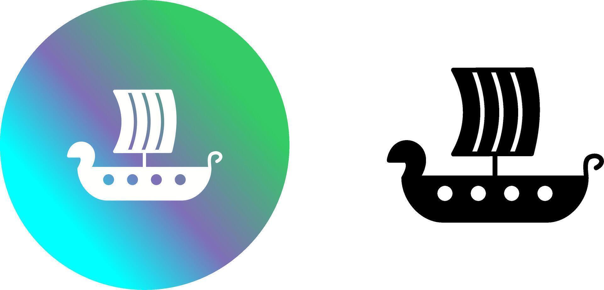 Viking Ship Icon Design vector
