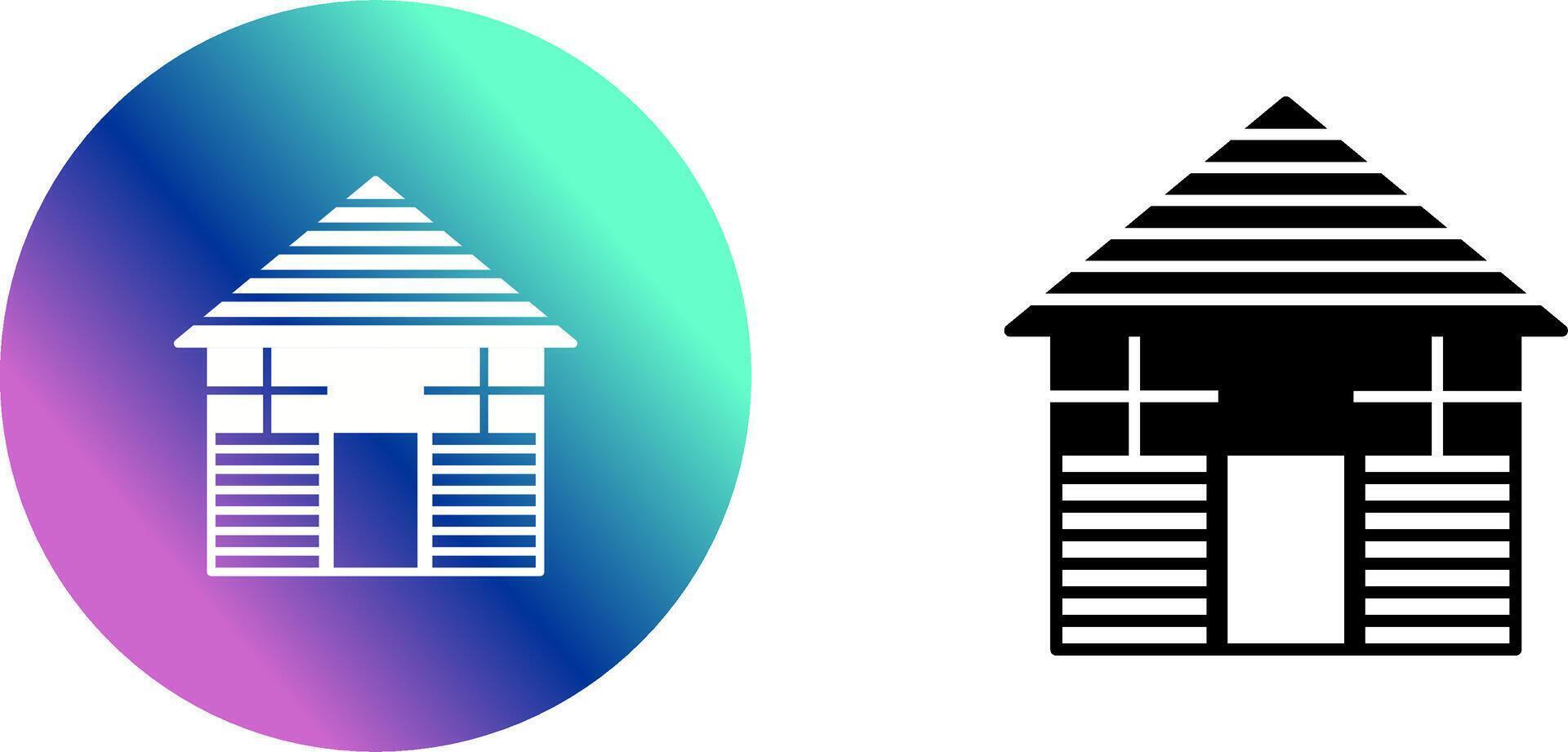 Wood Cabin Icon Design vector