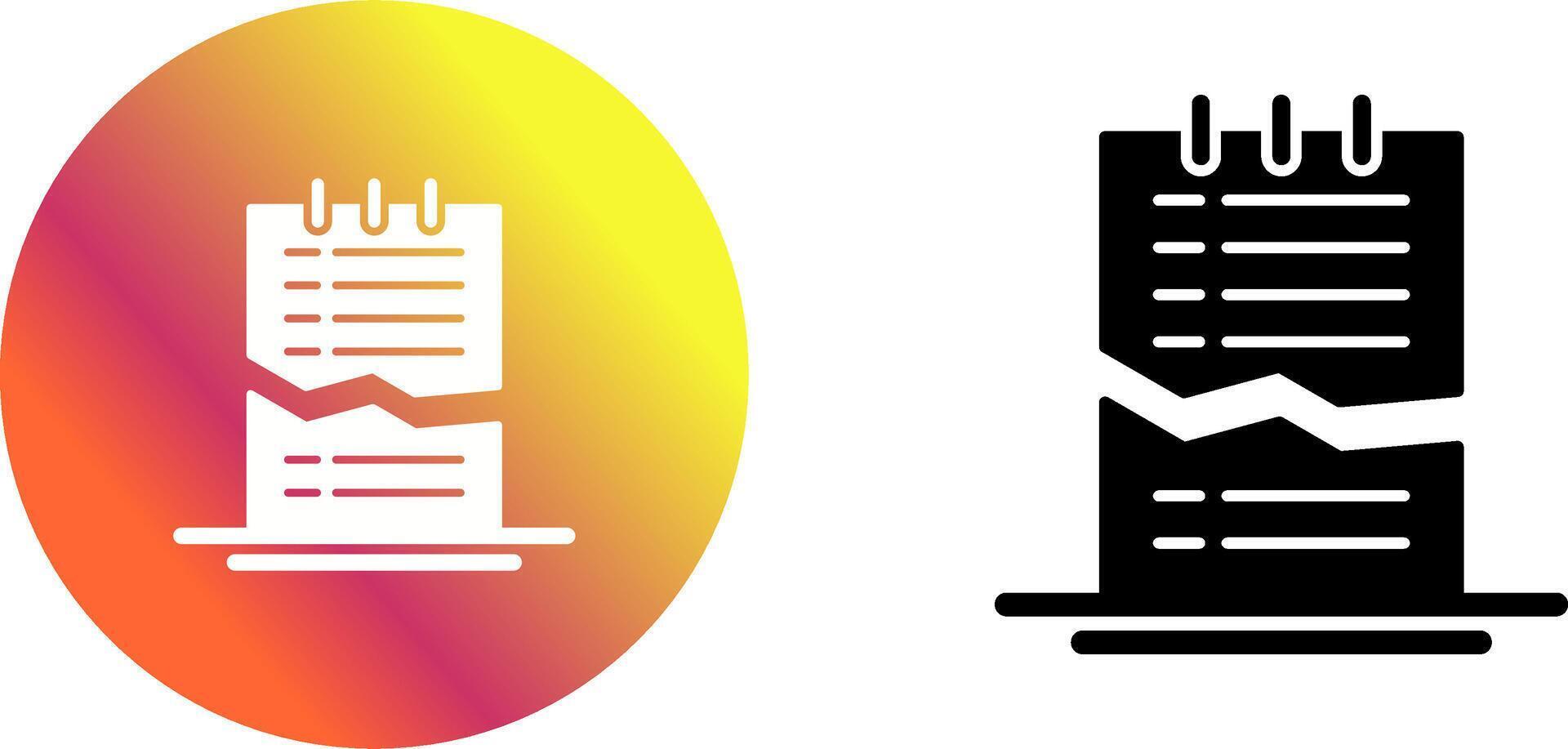 Corrupted List Icon Design vector