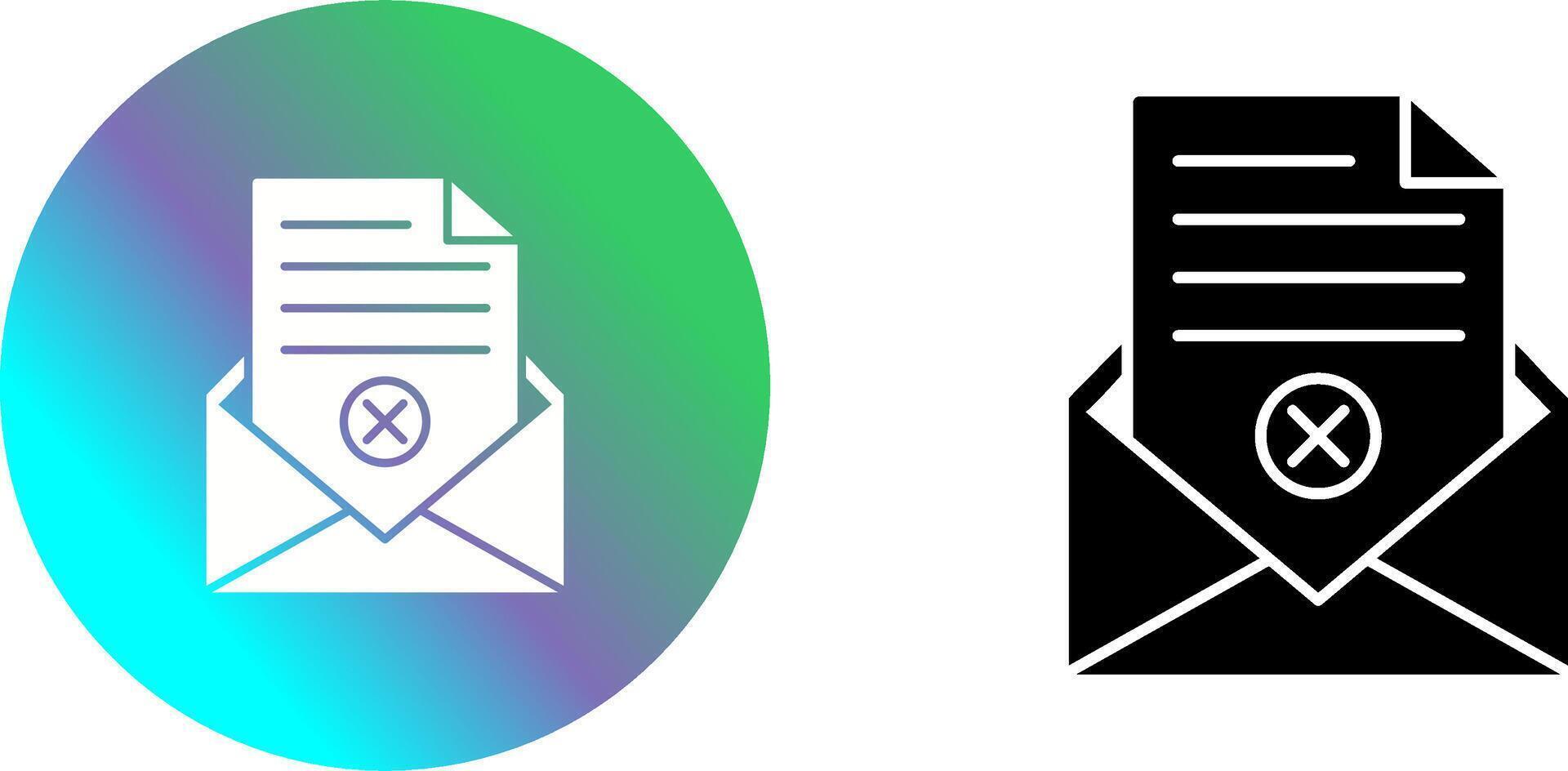 Rejection Of A Letter Icon Design vector