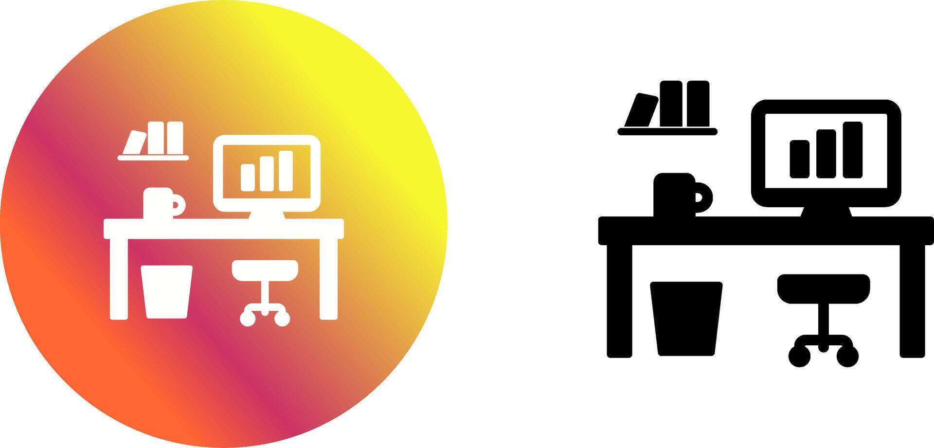 Office Desk Icon Design vector