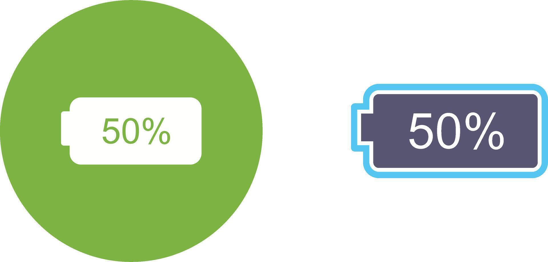 Unique Half Battery Icon Design vector