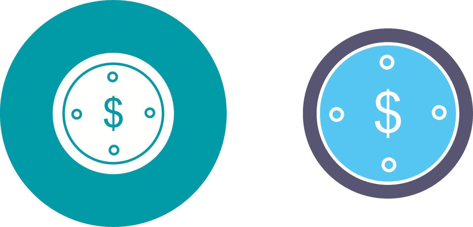 Dollar Coin Icon Design vector
