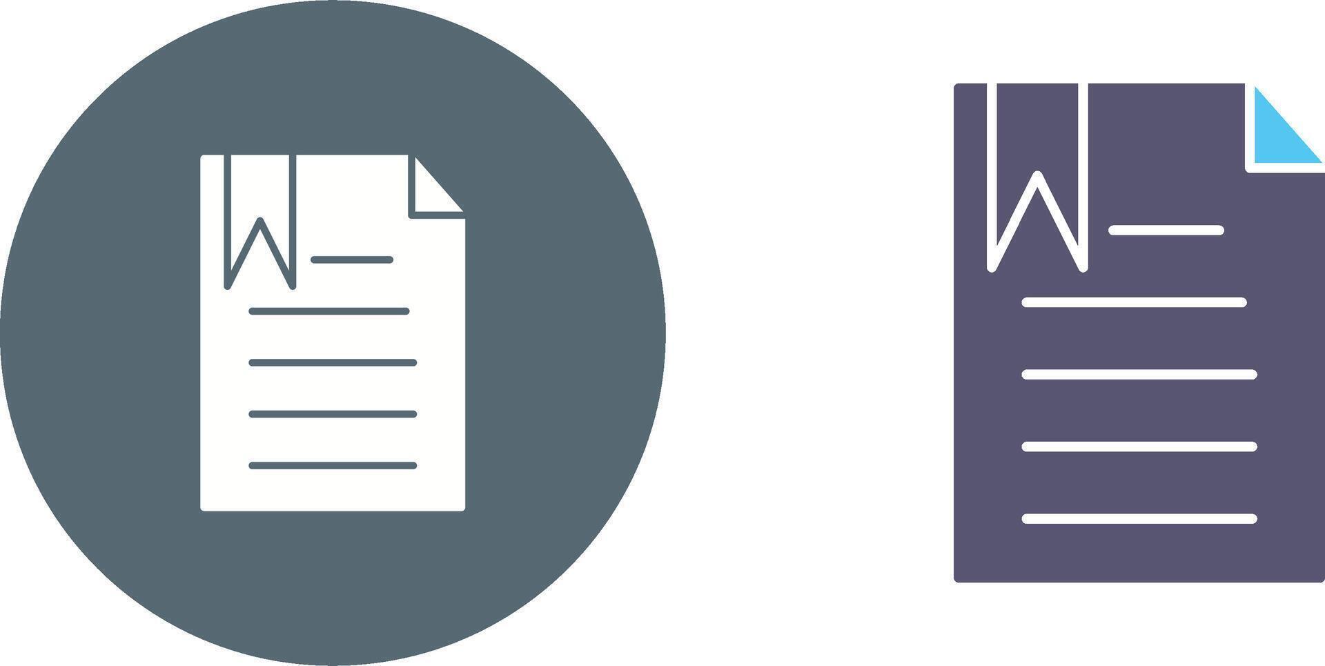 Unique Bookmarked Document Icon Design vector