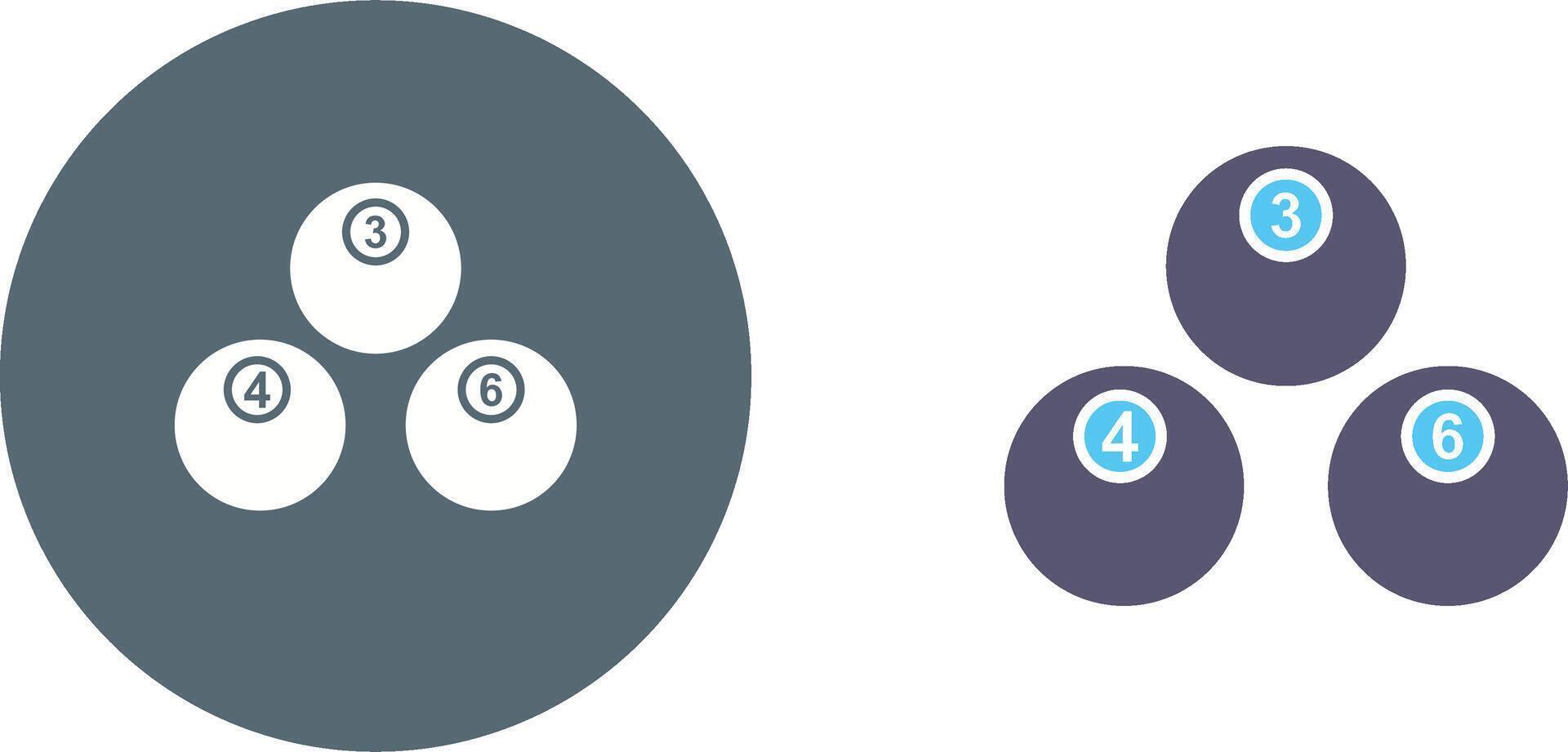 Unique Snooker Balls Icon Design vector