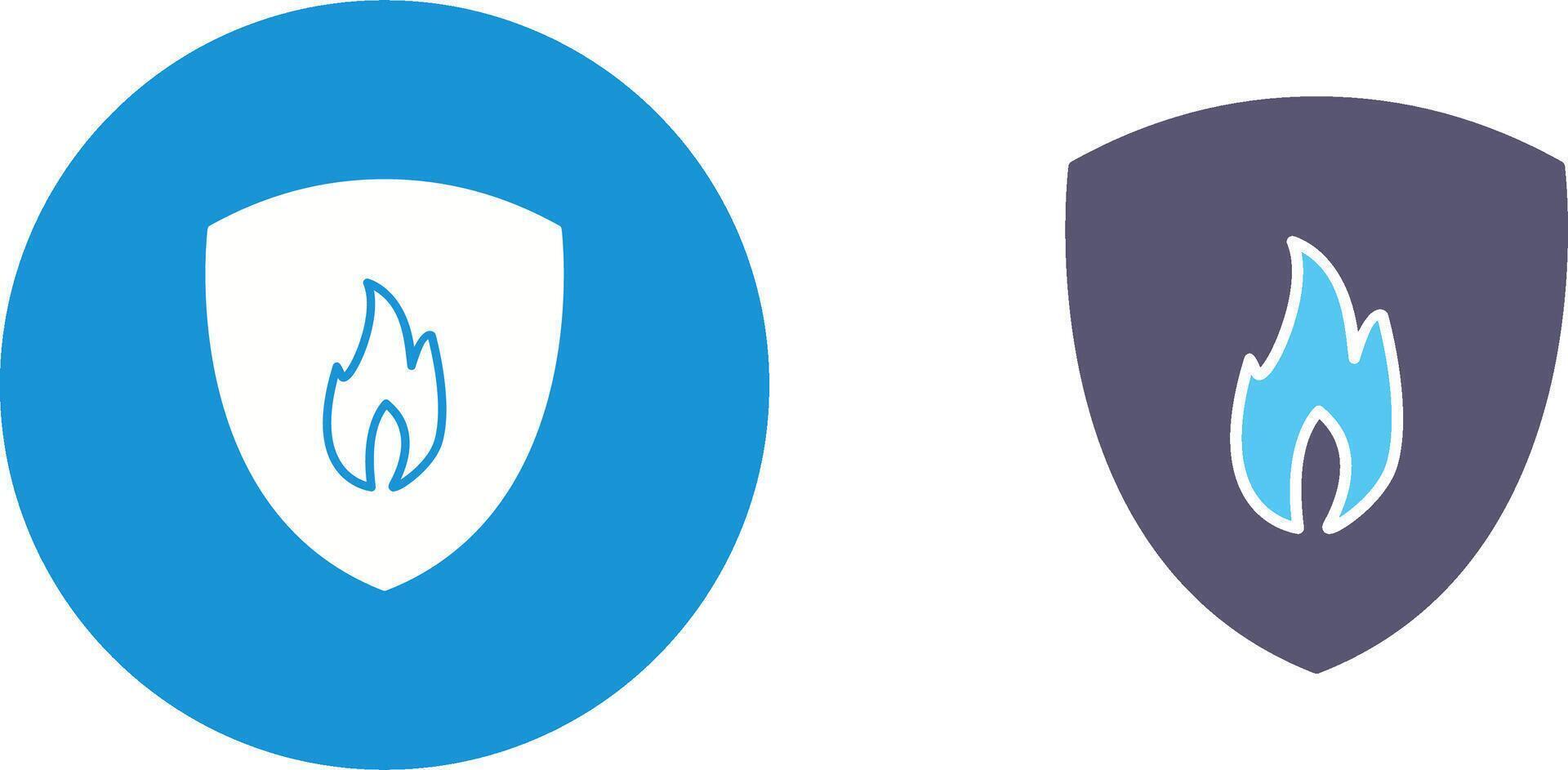 Unique Fire Shield Icon Design vector