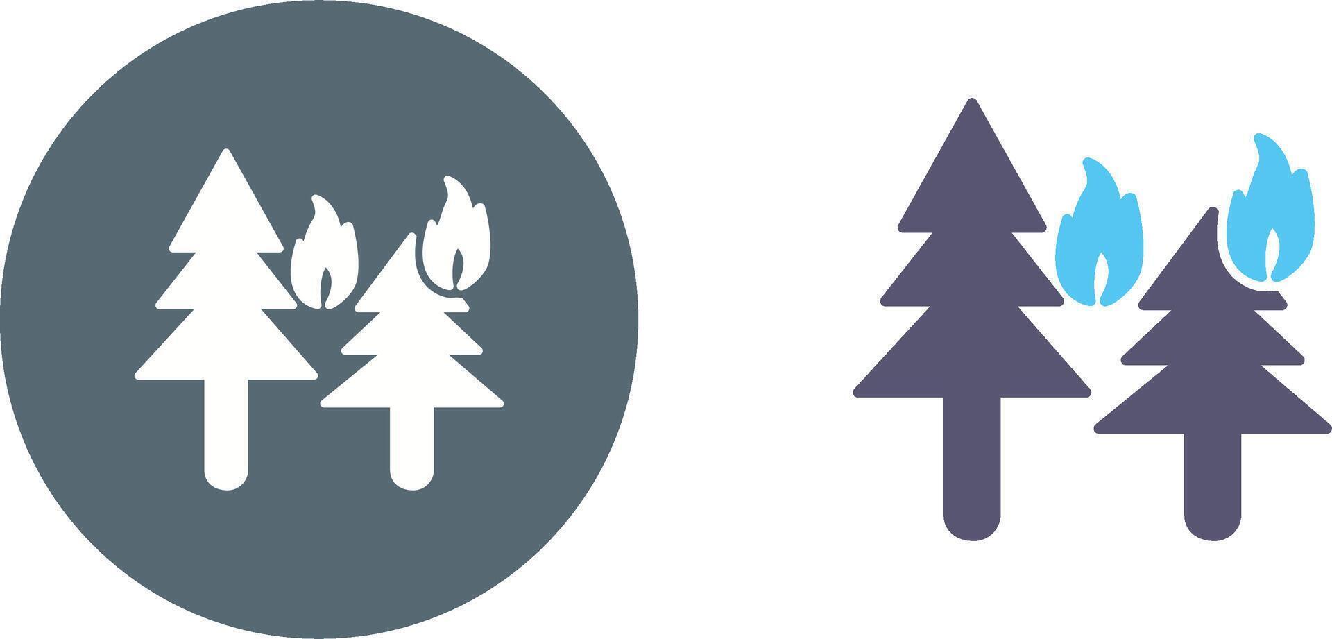 Unique Fire in Forst Icon Design vector