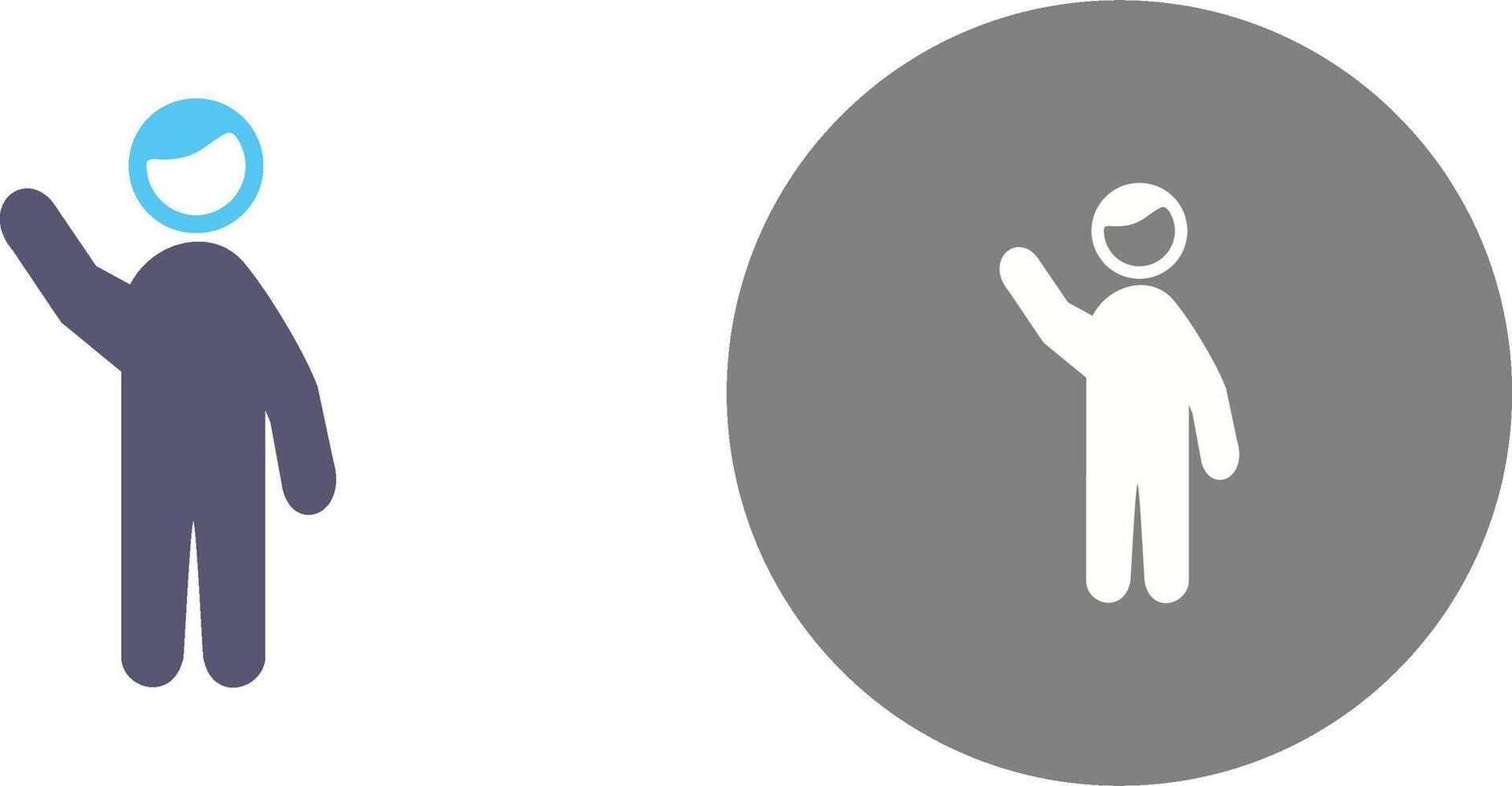 Waving to people Icon Design vector