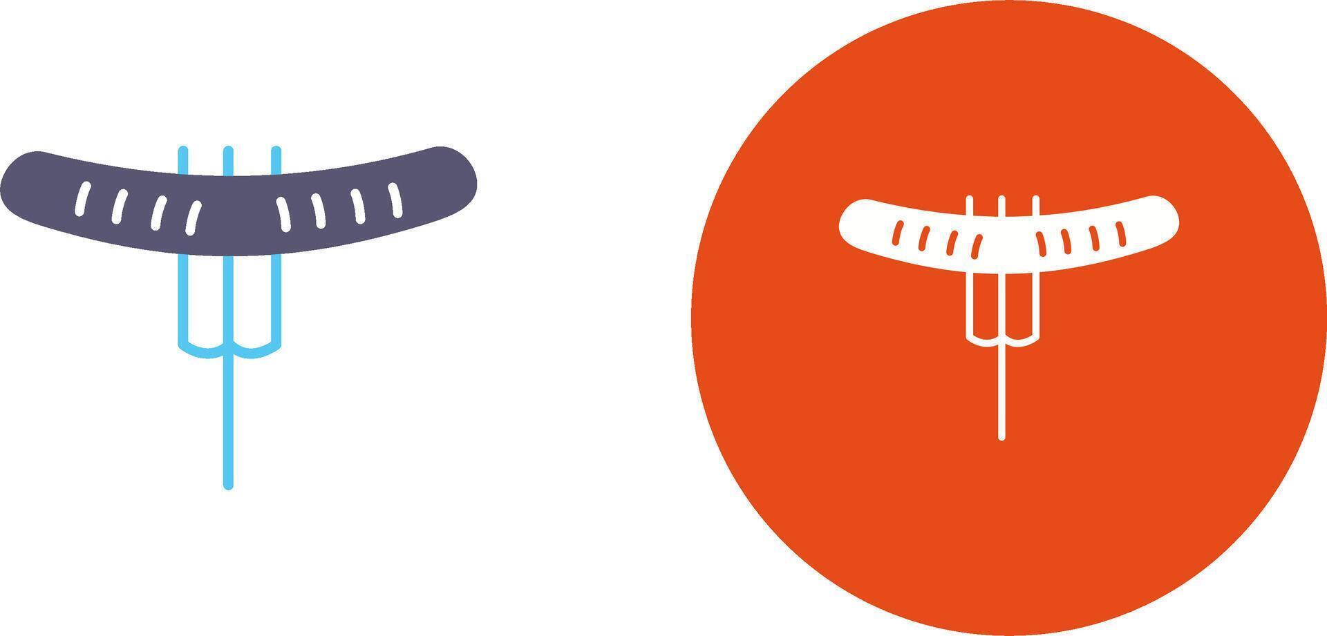 Sausage on Fork Icon Design vector